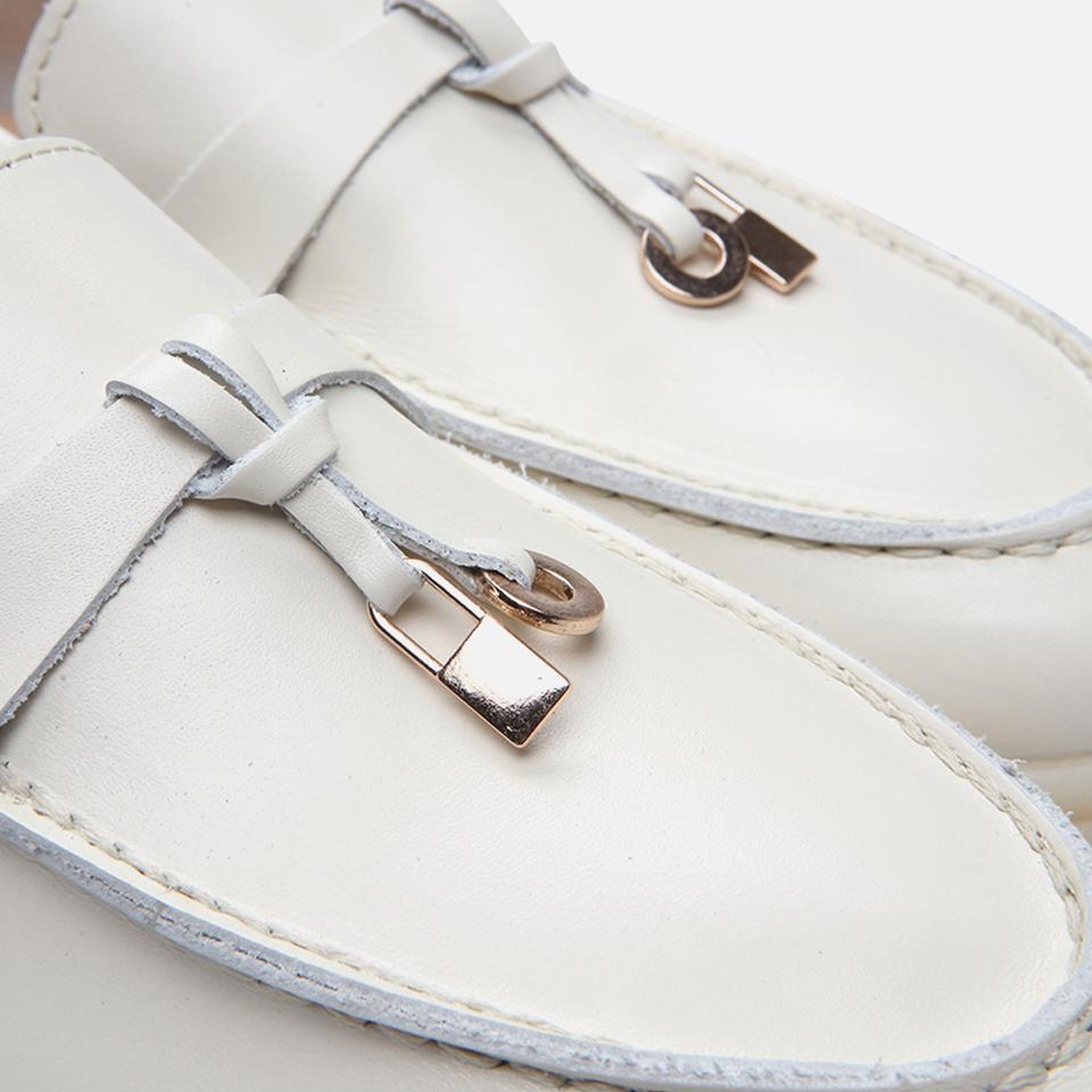 Kadın Deri Ekru Loafer