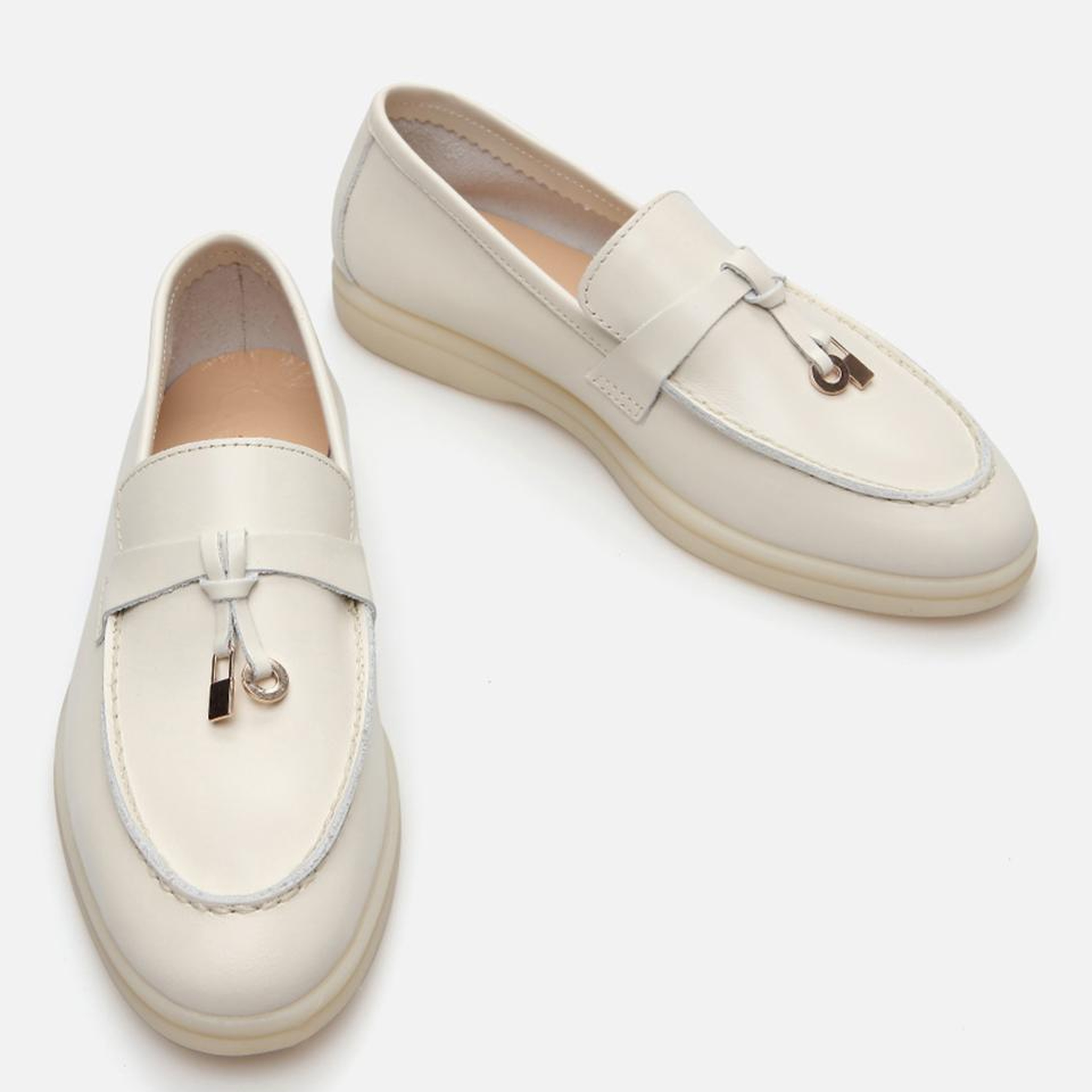 Kadın Deri Ekru Loafer