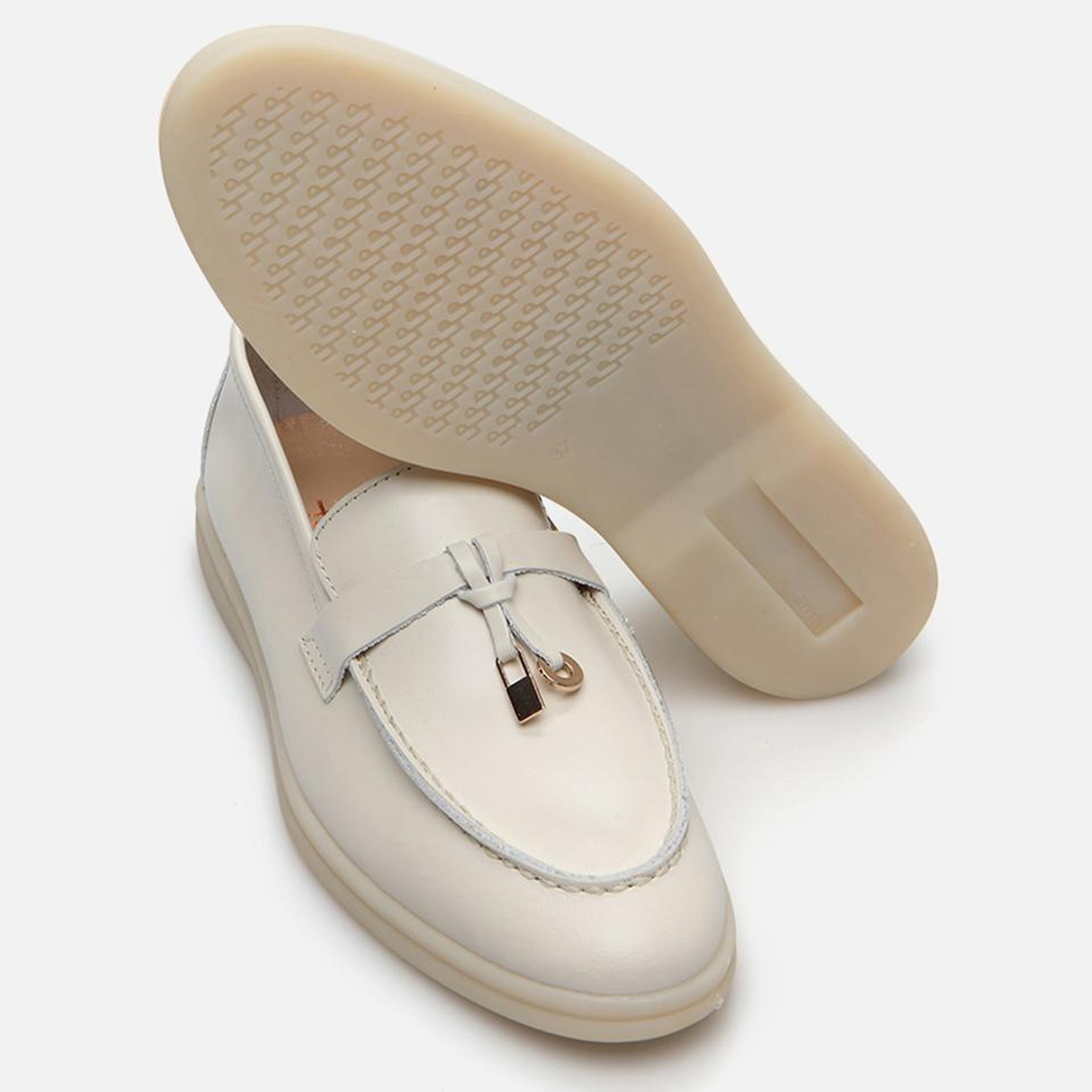 Kadın Deri Ekru Loafer