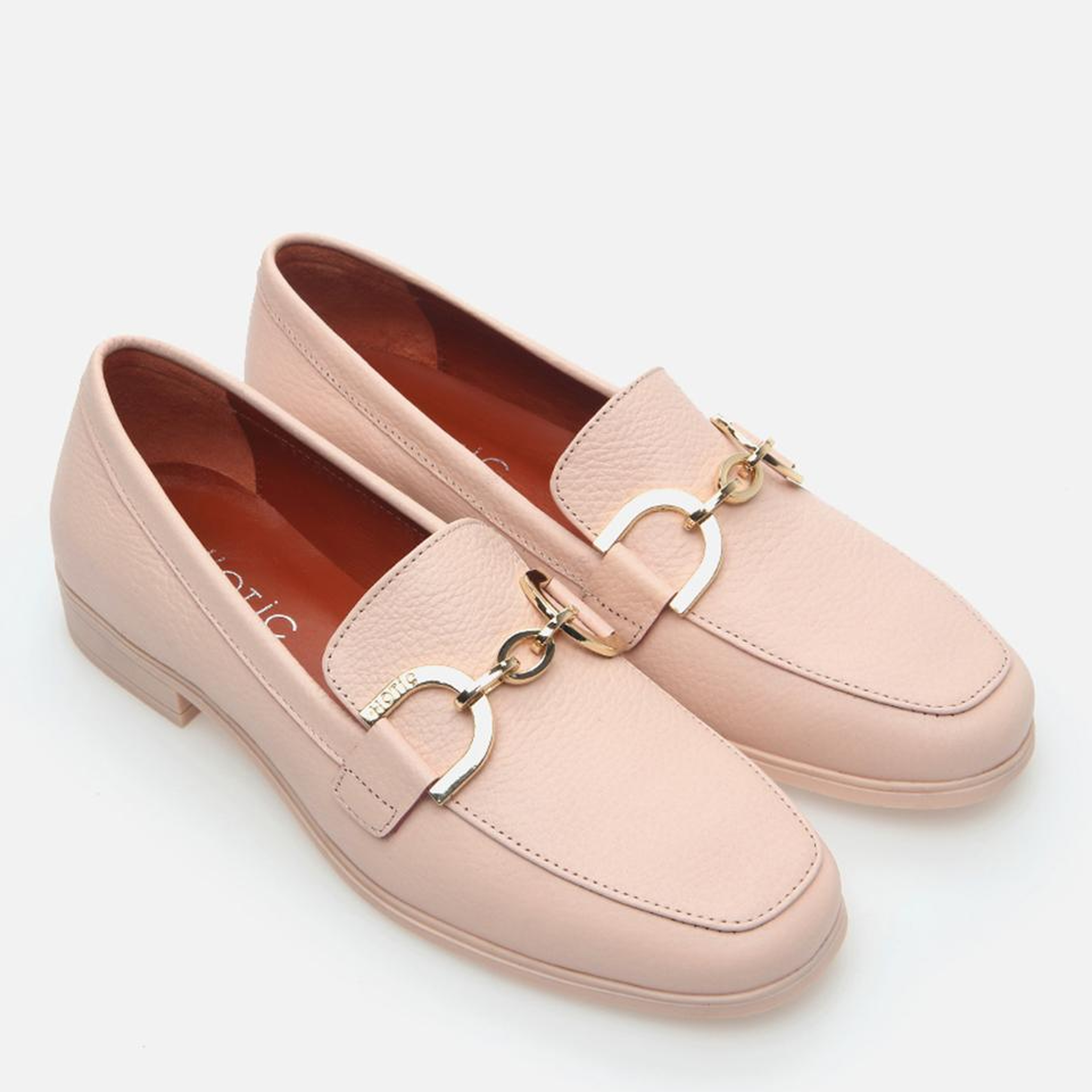 Kadın Deri Pudra Loafer