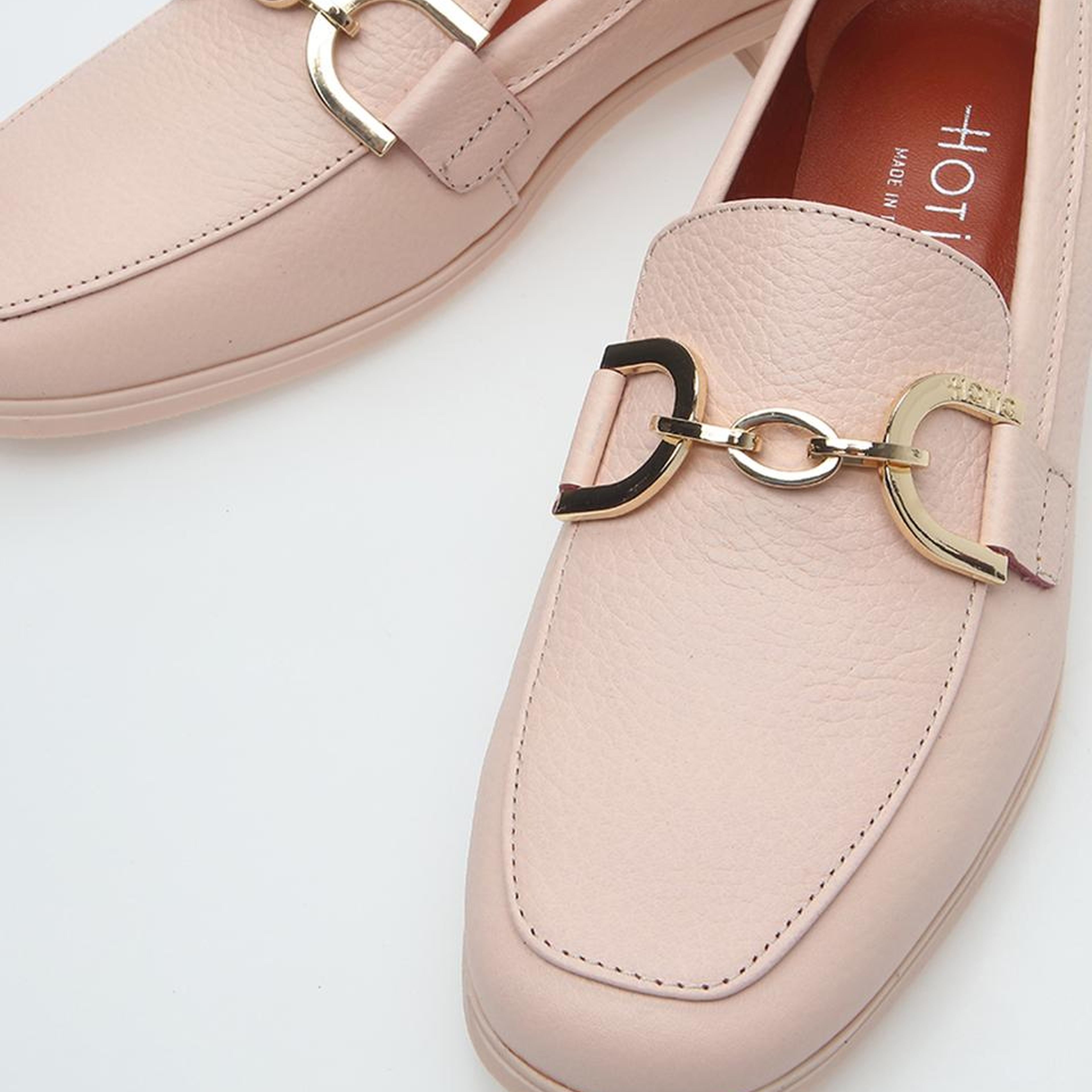 Kadın Deri Pudra Loafer