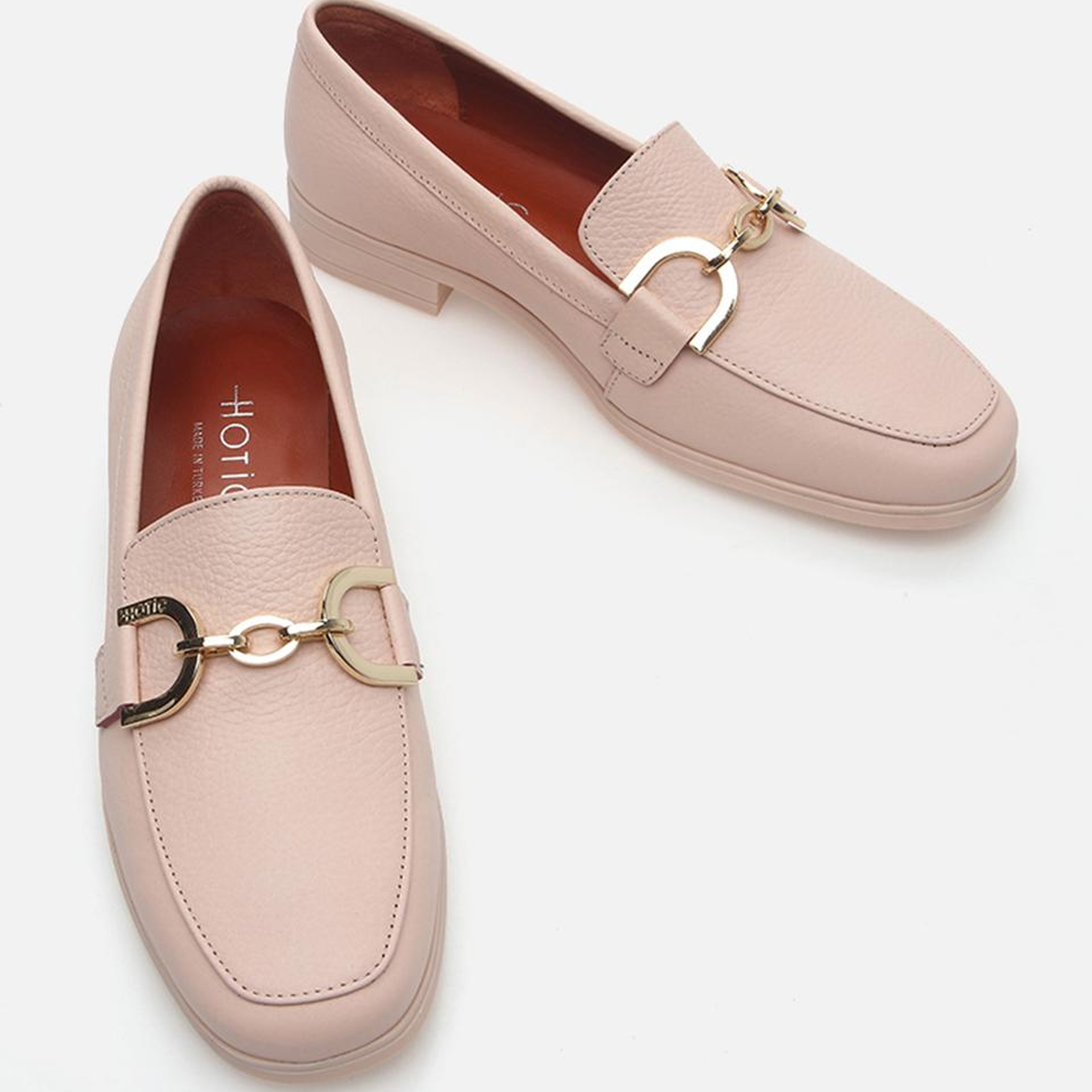 Kadın Deri Pudra Loafer