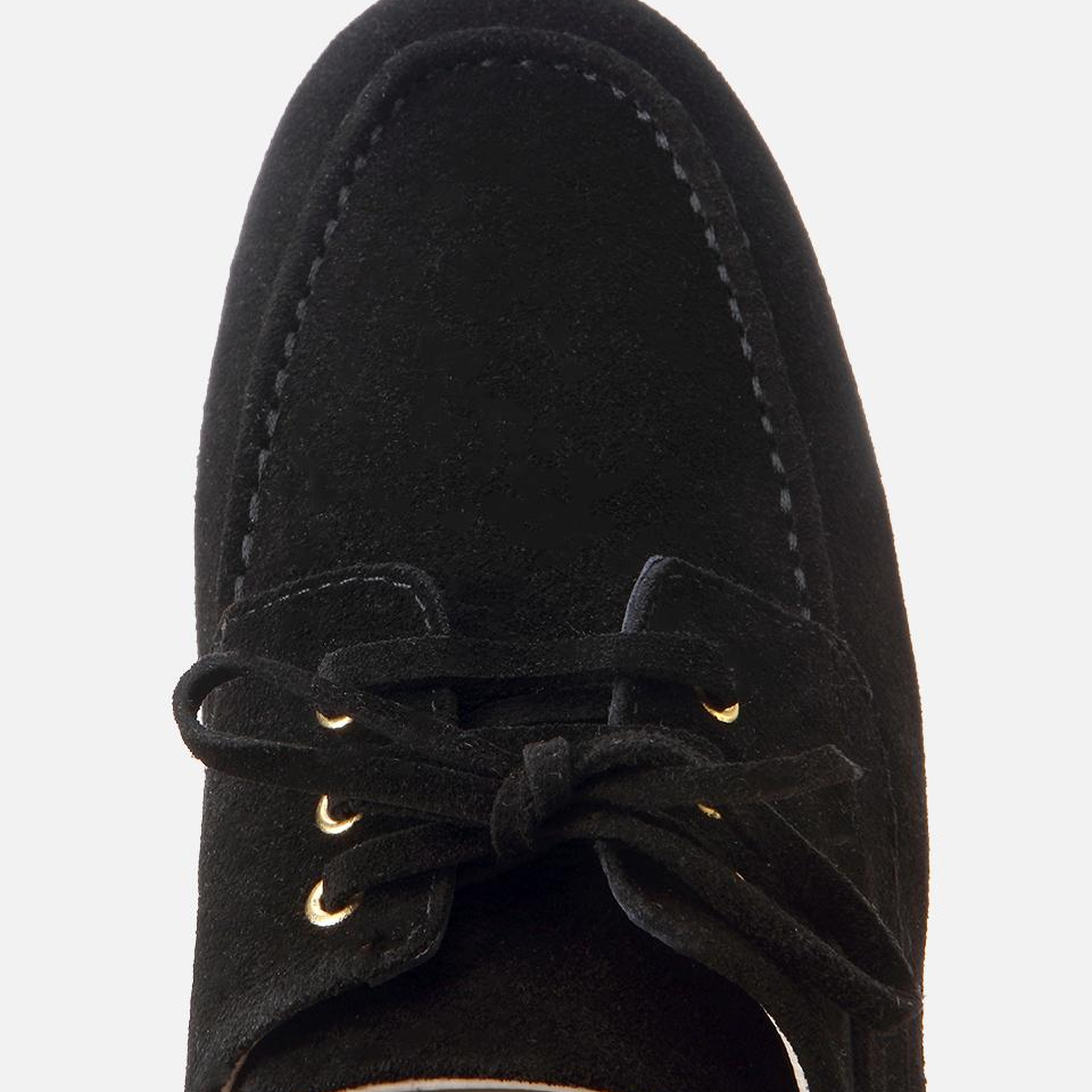 Kadın Süet Deri Siyah Bağcık Detaylı Günlük Loafer