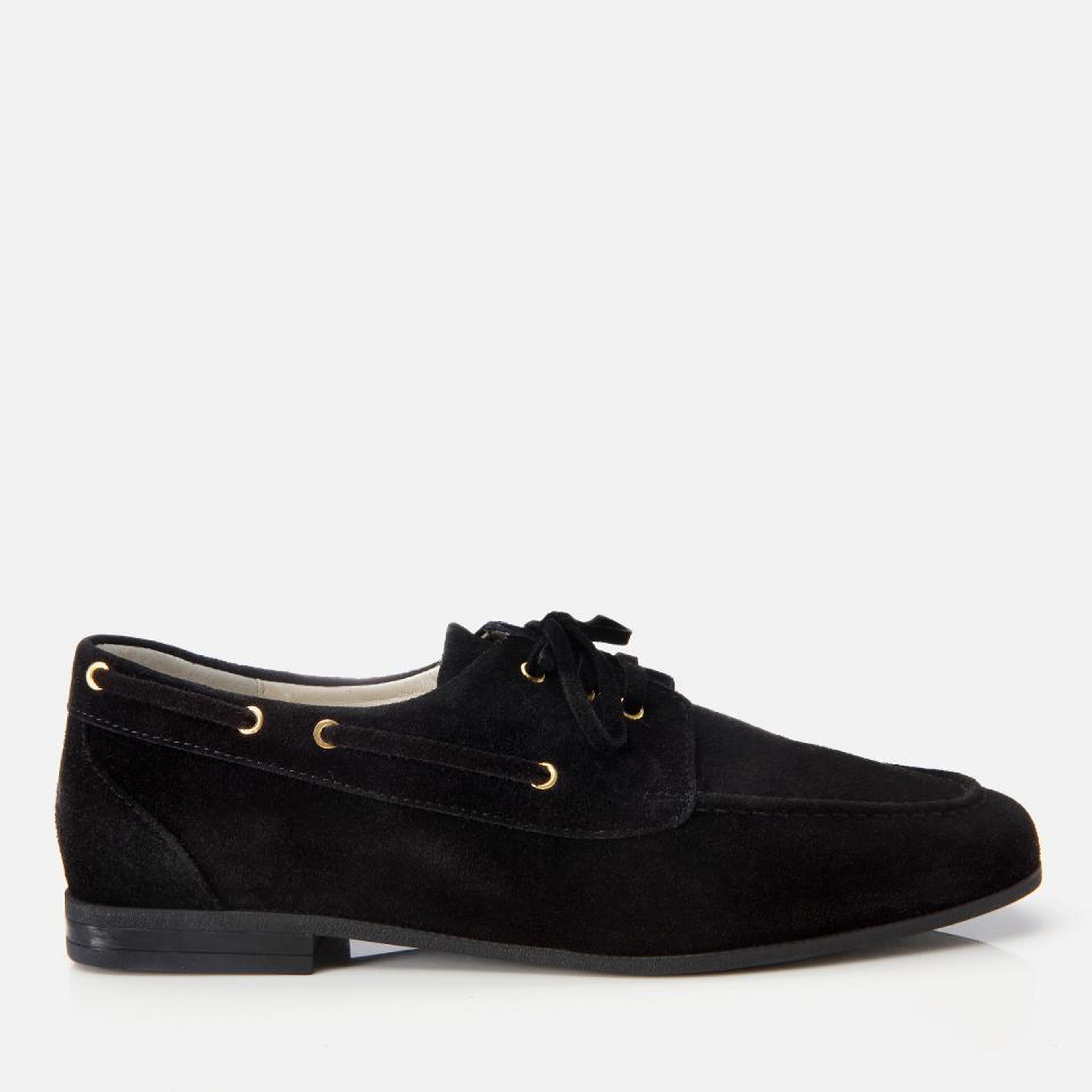 Kadın Süet Deri Siyah Bağcık Detaylı Günlük Loafer