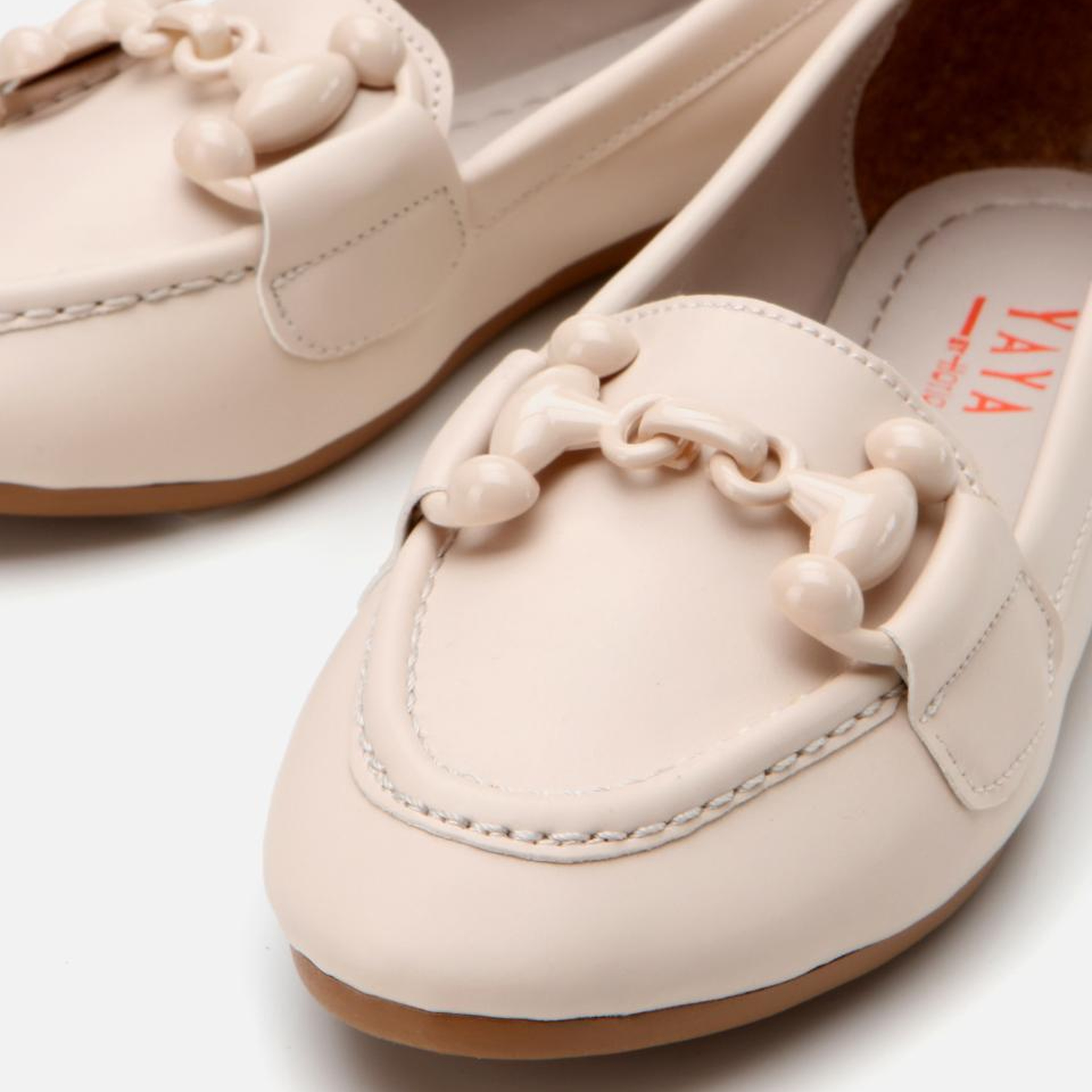 Kadın Ekru Yaya Tokalı Loafer