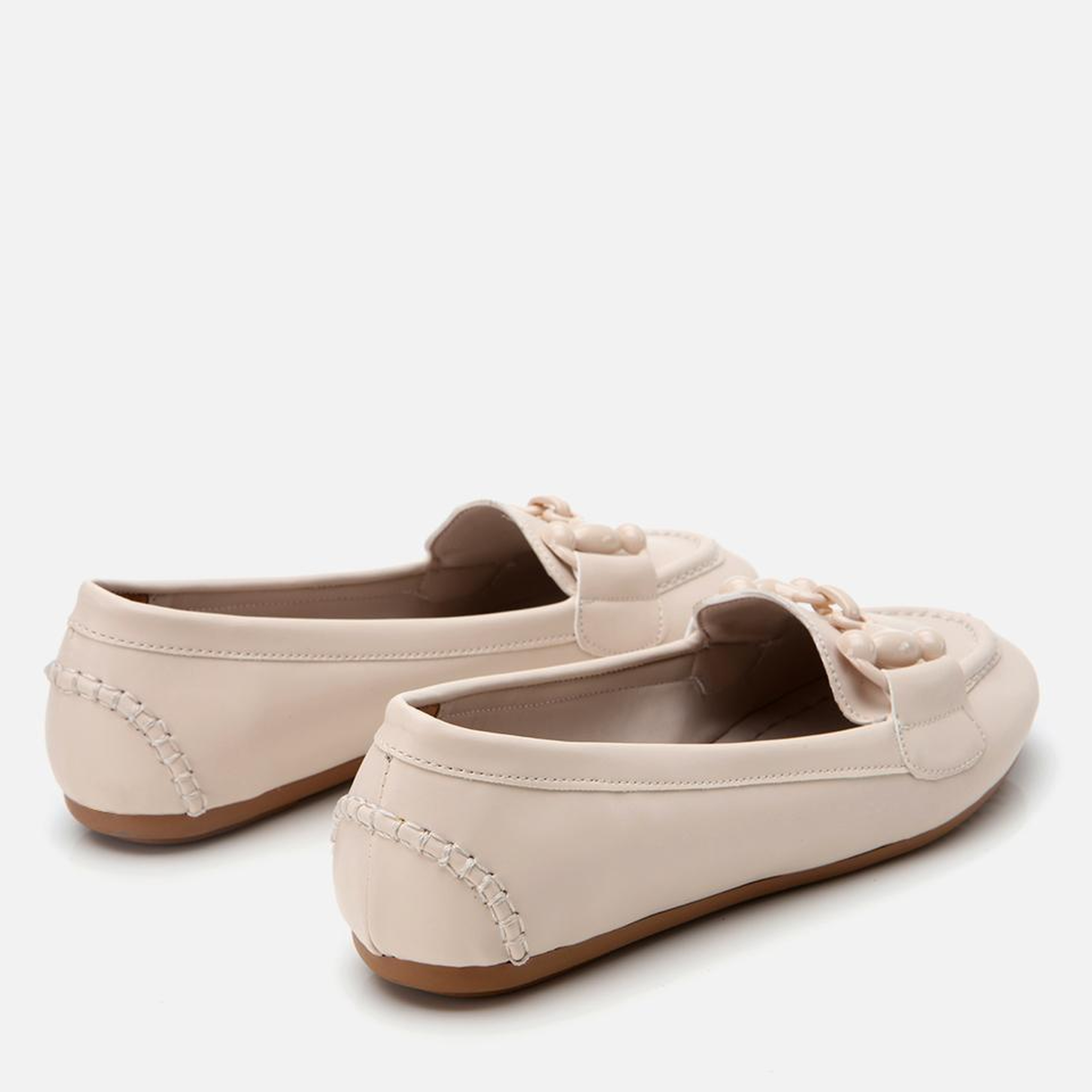 Kadın Ekru Yaya Tokalı Loafer