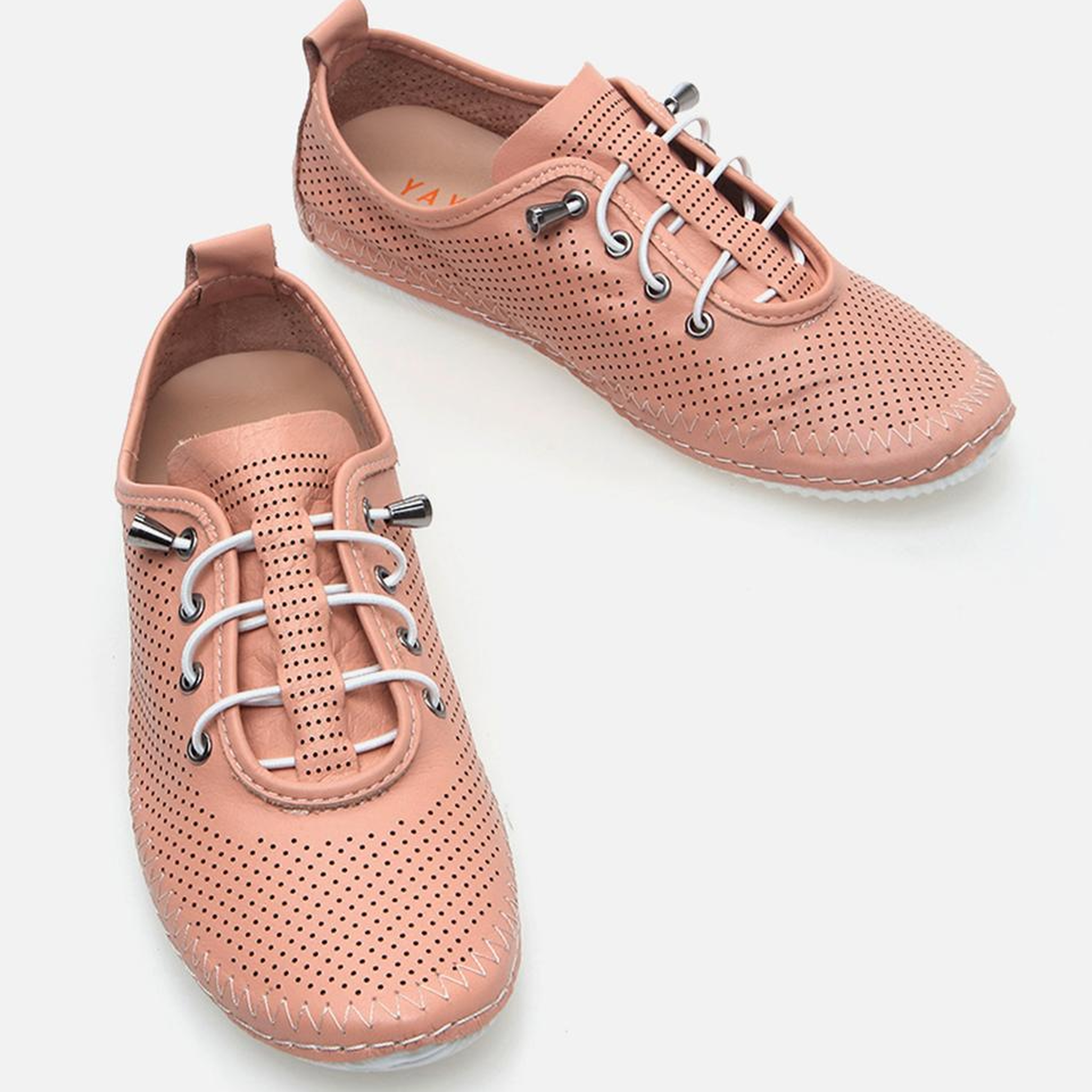 Kadın Deri Pembe Yaya Günlük Ayakkabı