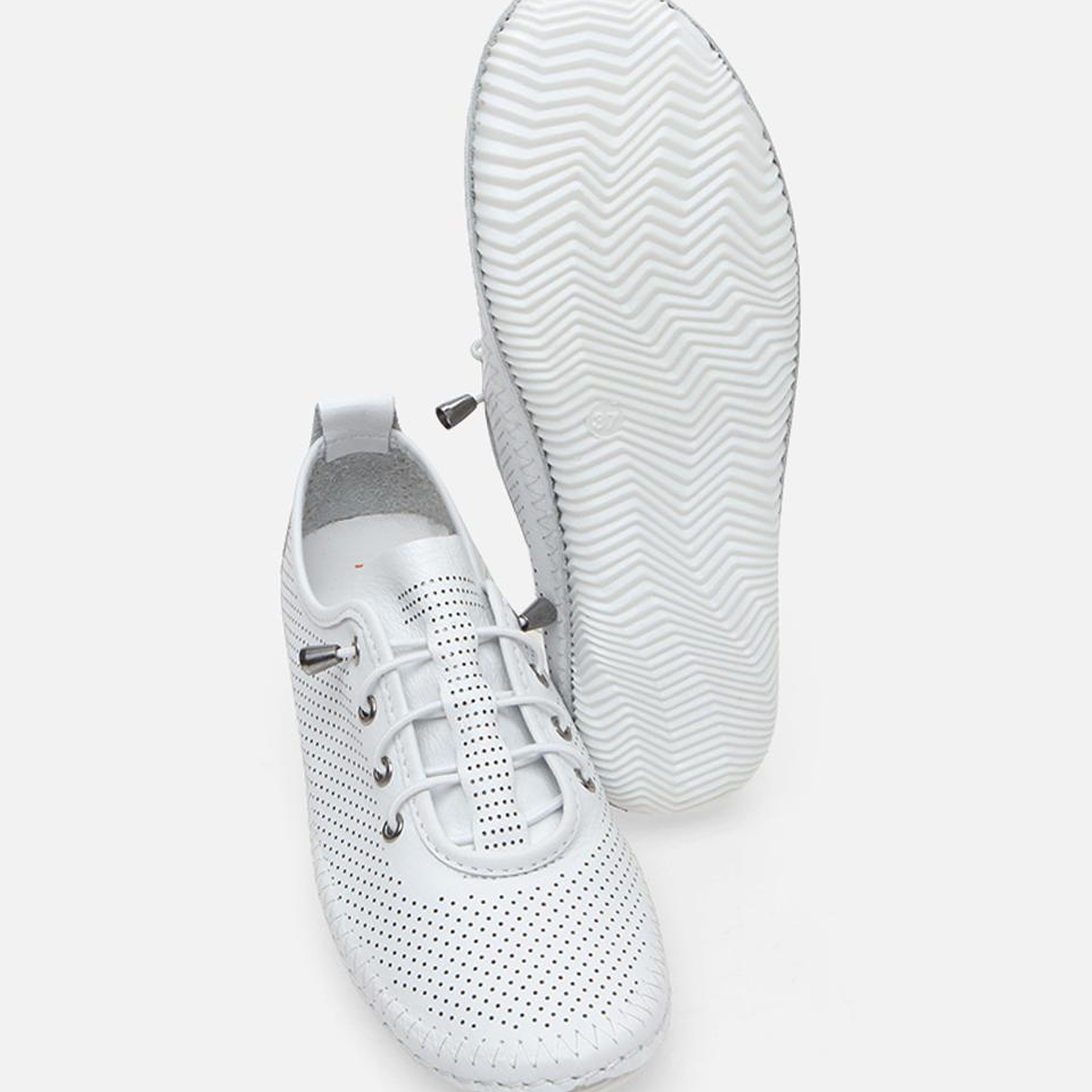 Kadın Deri Beyaz Yaya Spor Ayakkabı