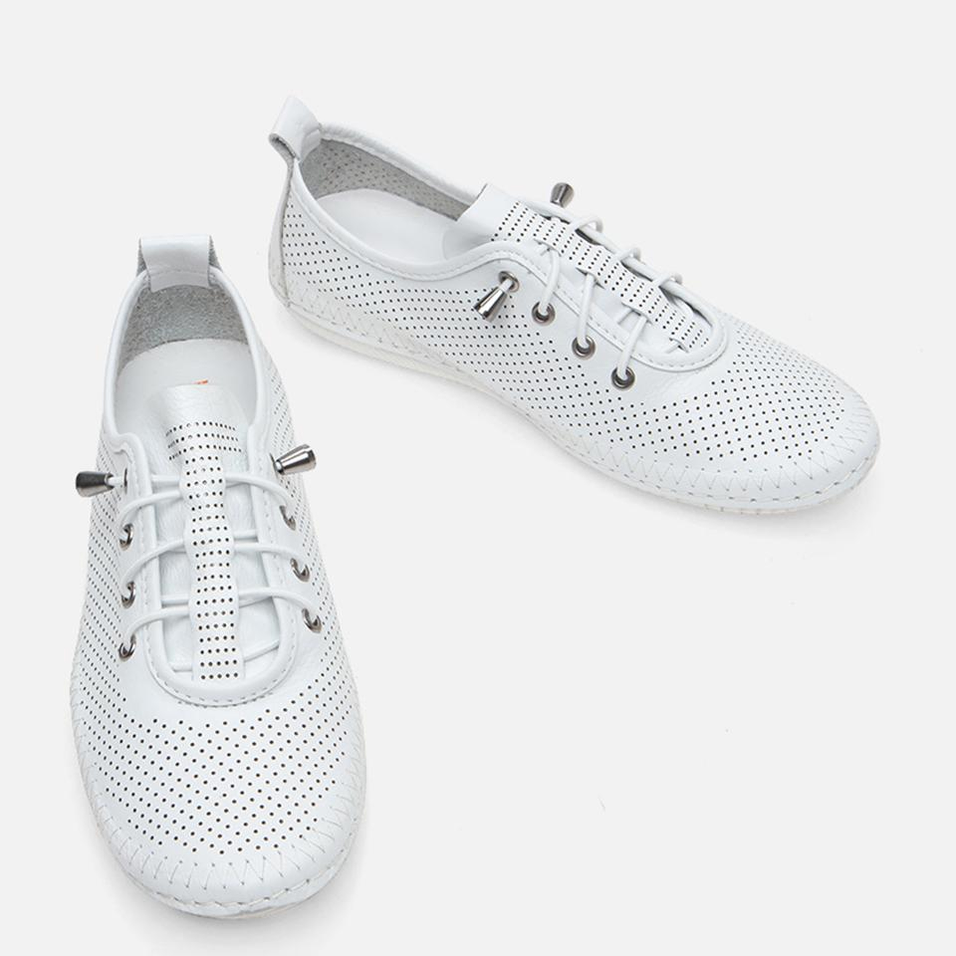 Kadın Deri Beyaz Yaya Spor Ayakkabı