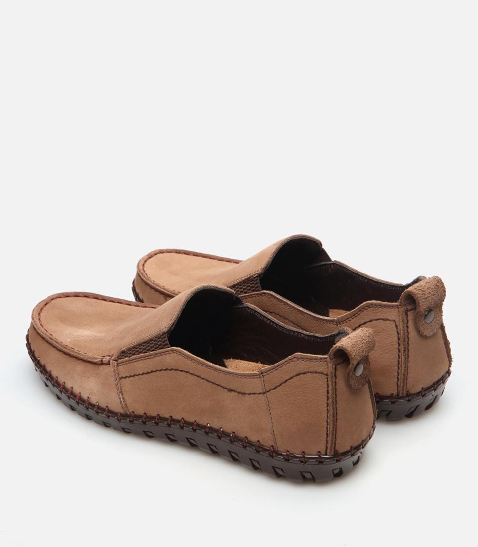 Erkek Deri Bej Günlük Ayakkabı