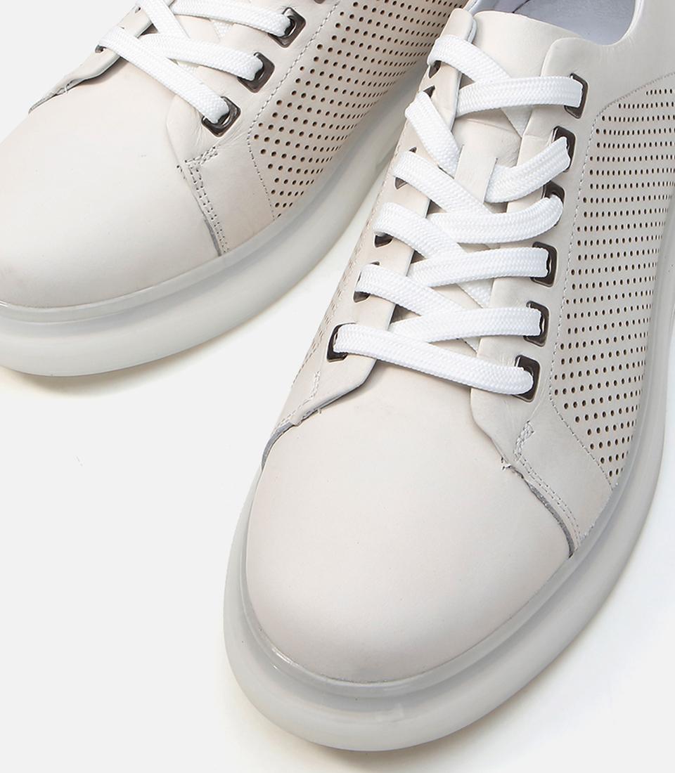 Erkek Deri Bej Günlük Ayakkabı