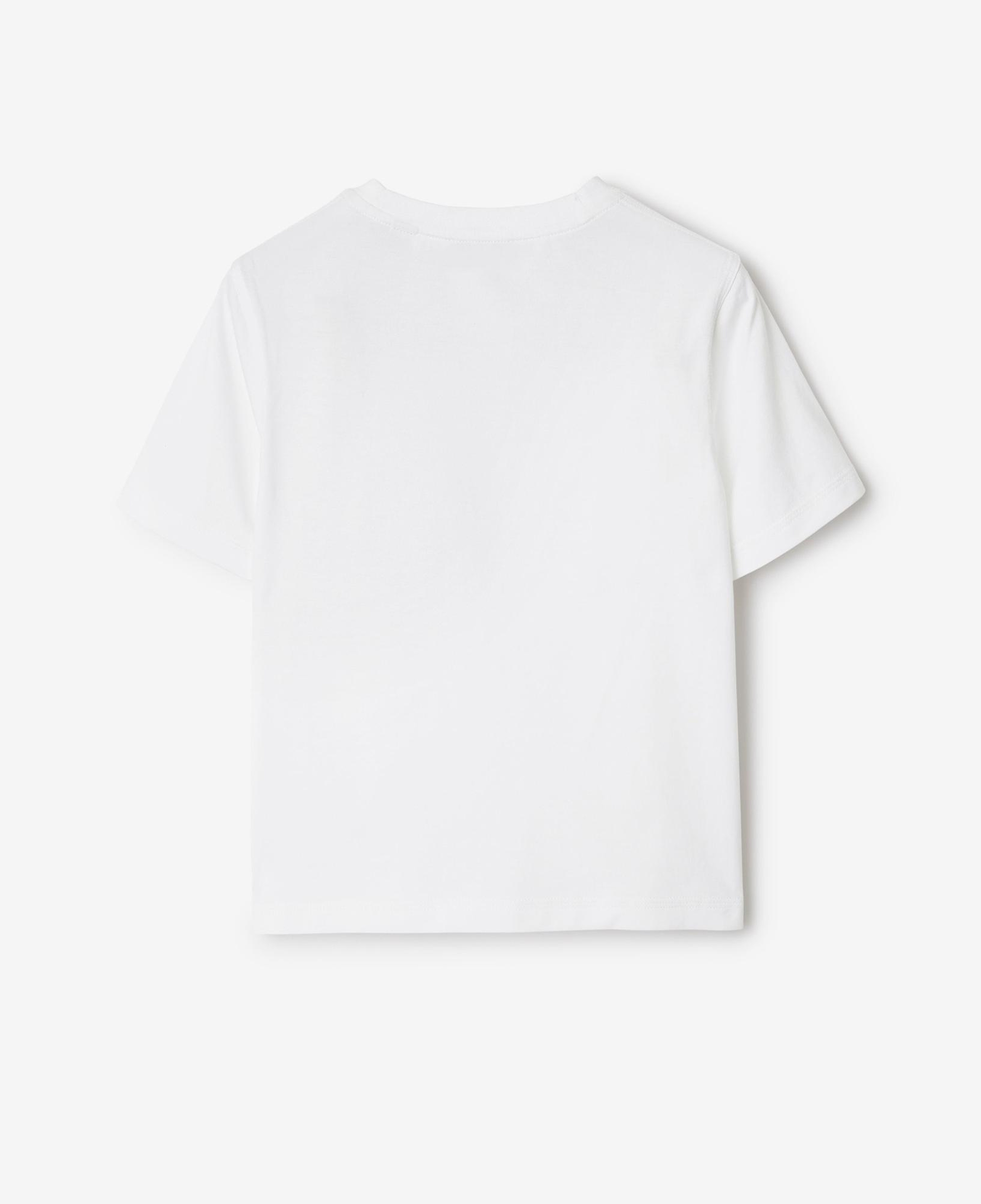 Burberry Cedar Check Label Cotton Çocuk Beyaz T-Shirt