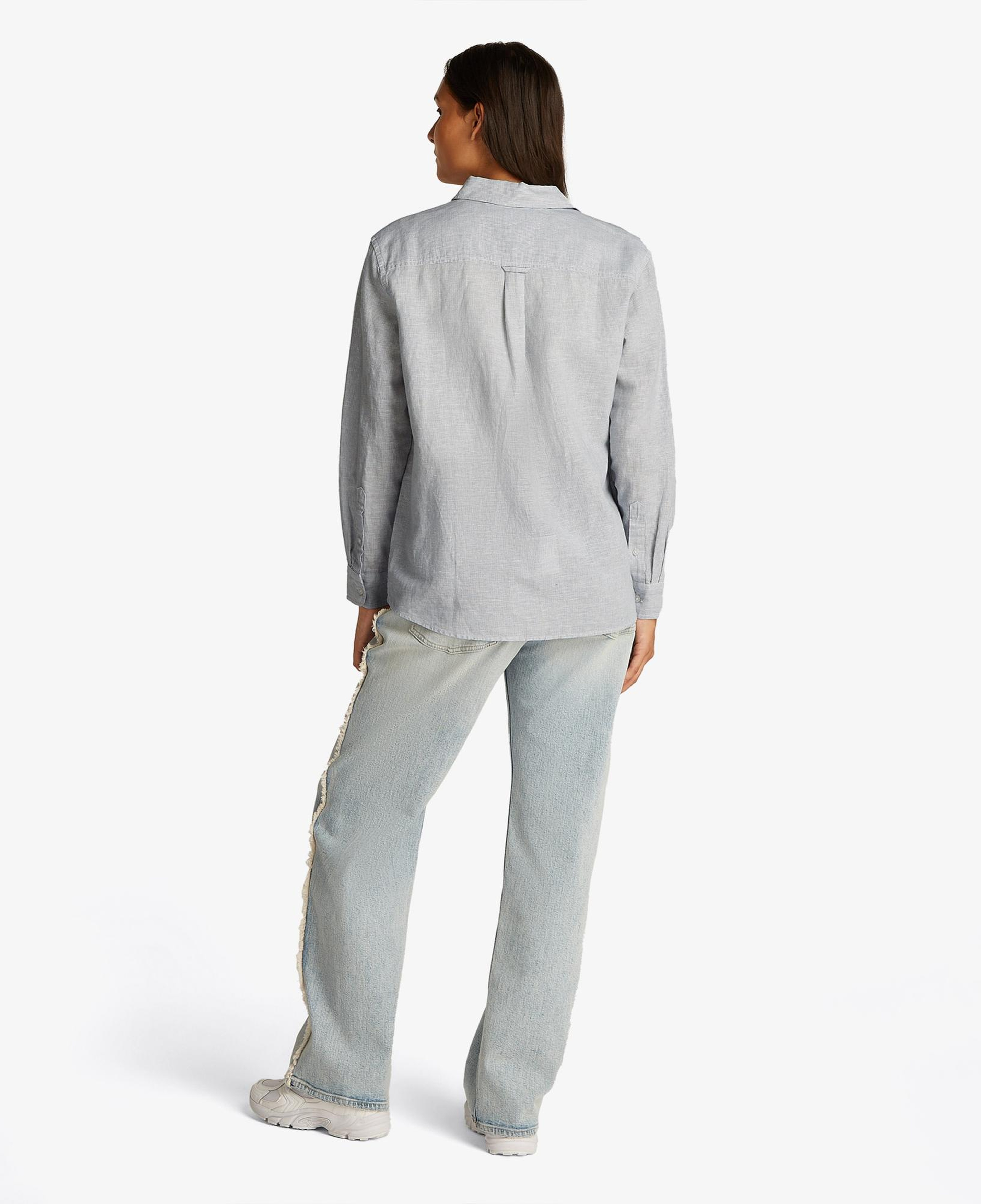 Tommy Jeans Relax Linen Kadın Lacivert Gömlek