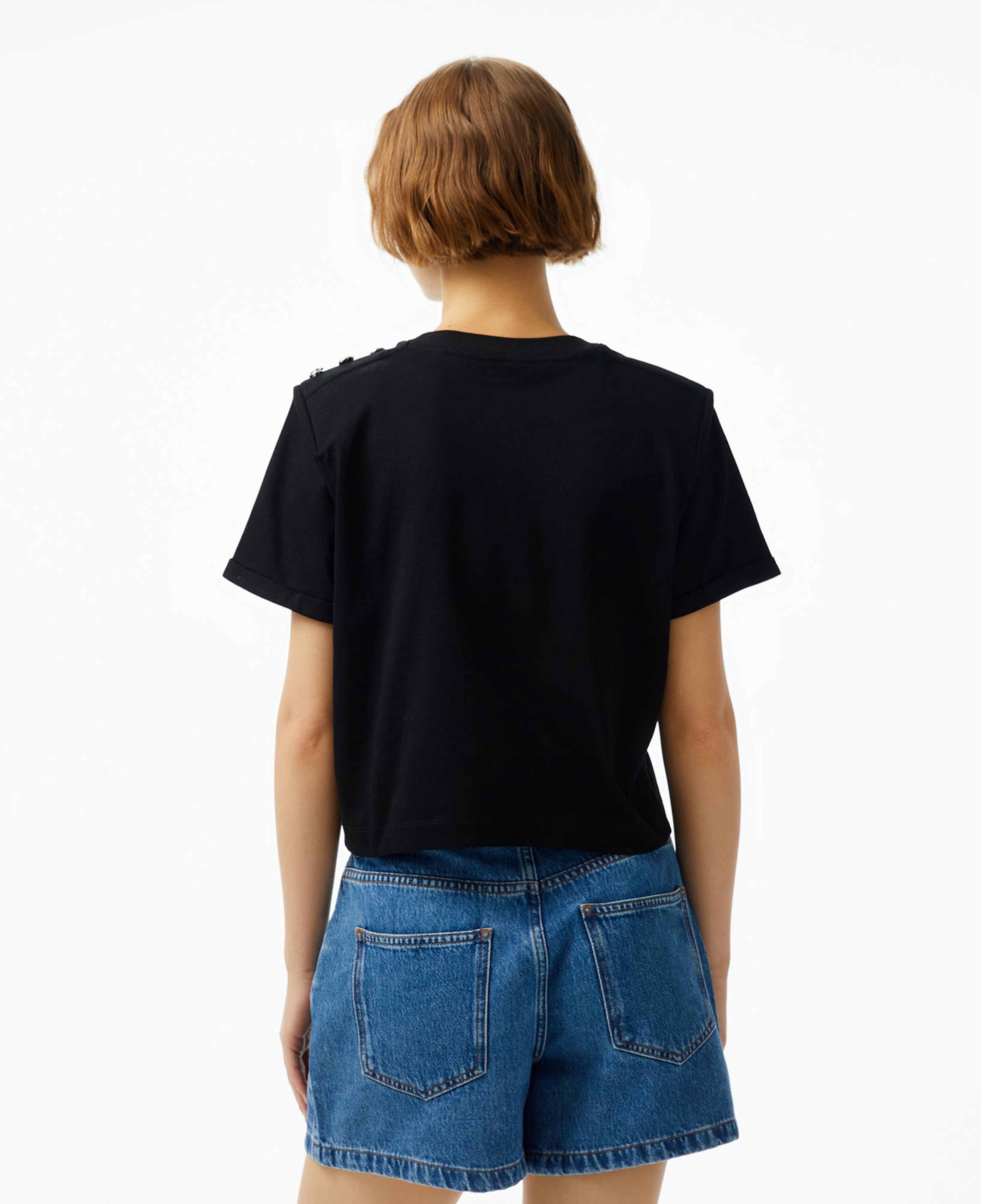 Guess Cropped Washed Mid Organic Heavy 205 Kadın Siyah T-Shirt