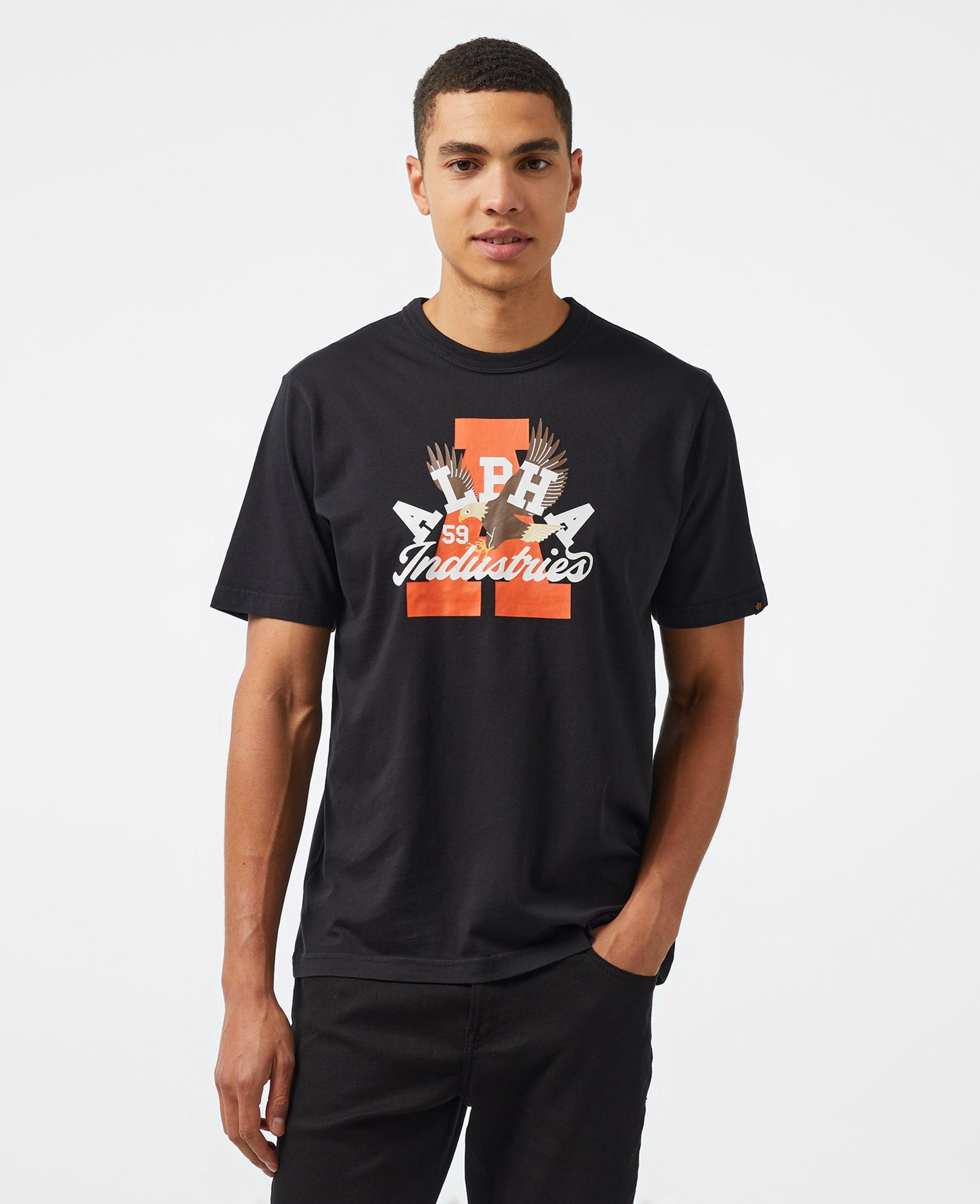 Alpha Industries Alpha Eagle Unisex Siyah T-Shirt