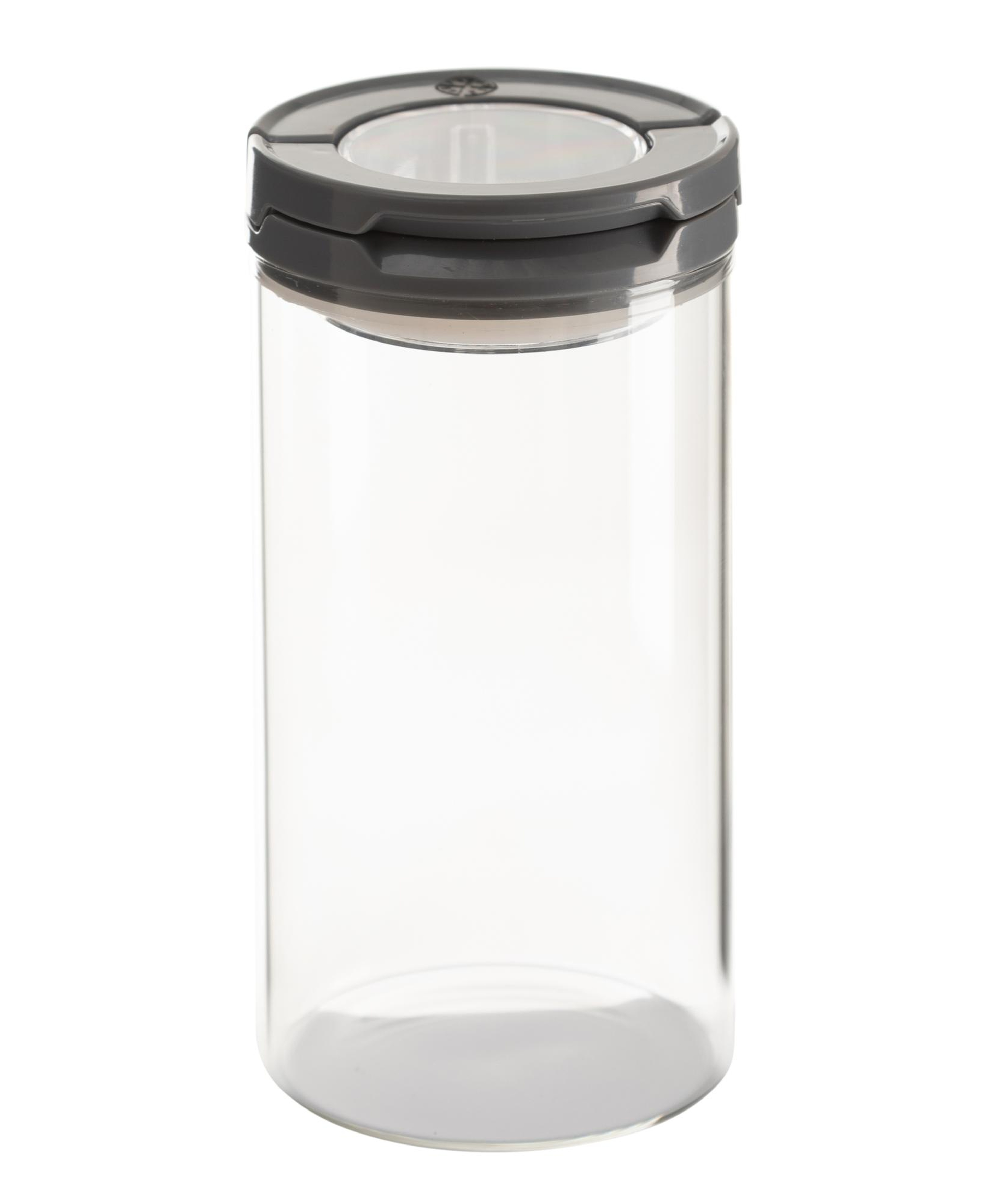 CAM KAVANOZ VAKUMLU KAPAK GRİ 600 ML