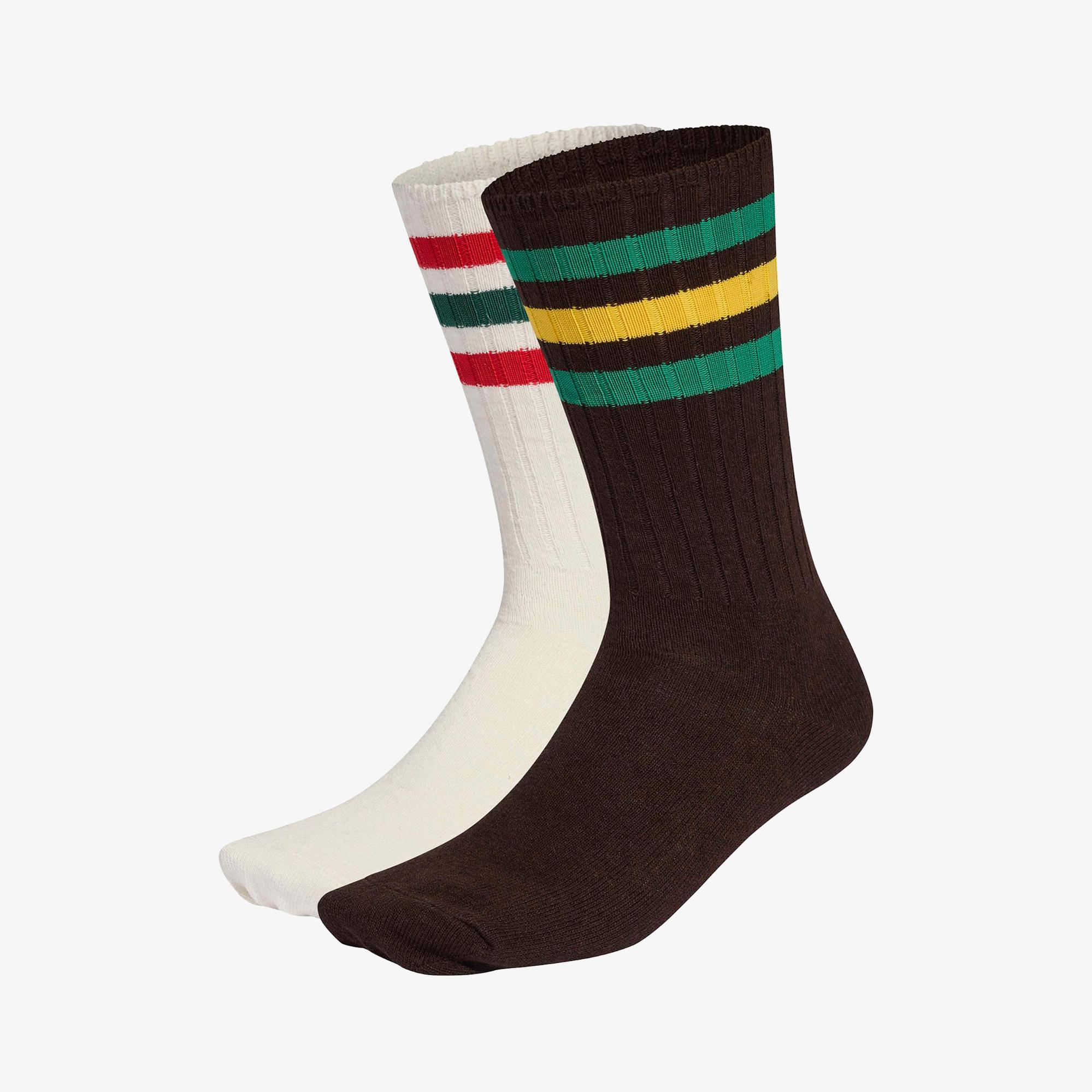 adidas 3S Rib Crew Unisex Beyaz 2'li Çorap