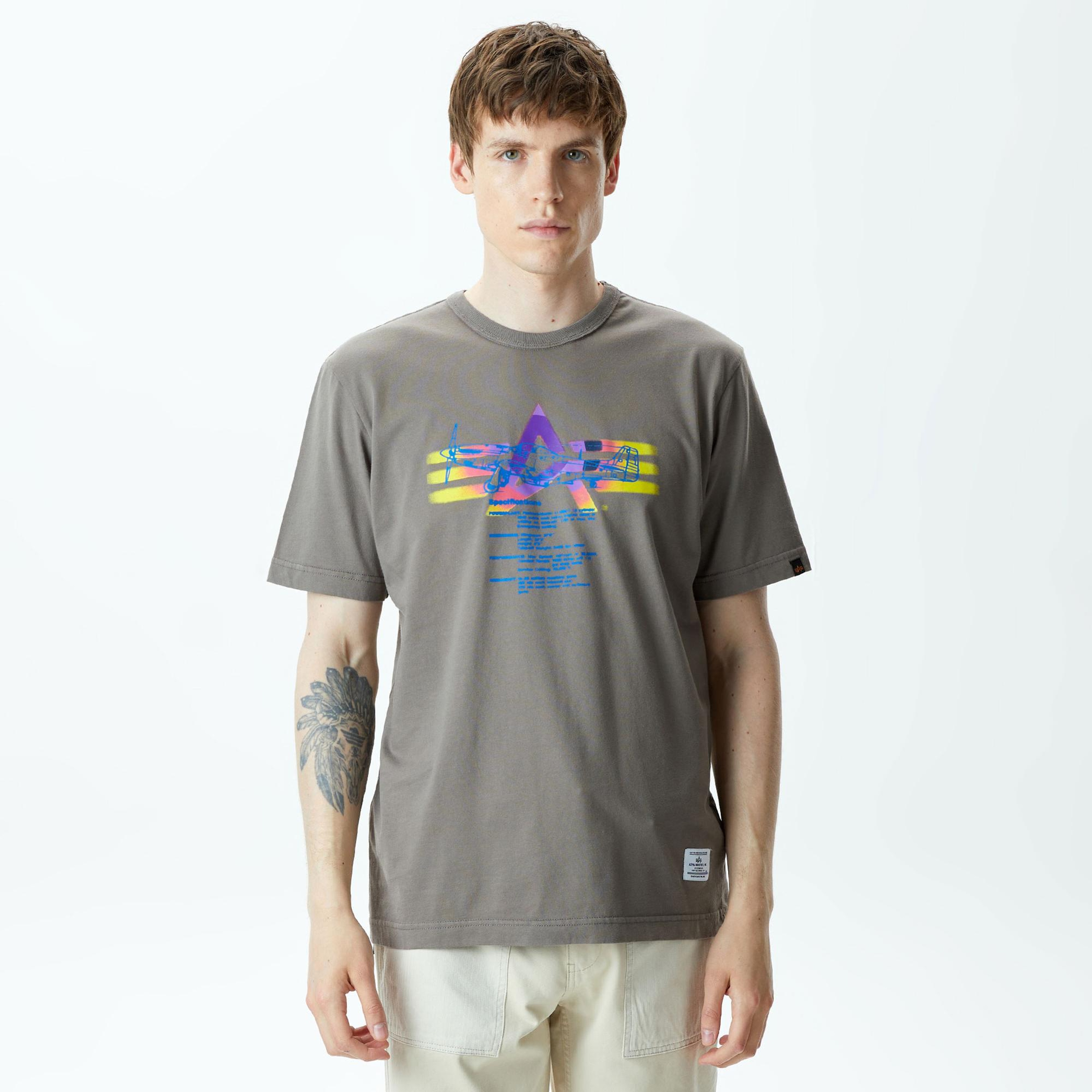 Alpha Industries Alpha Gradient Unisex Gri T-Shirt