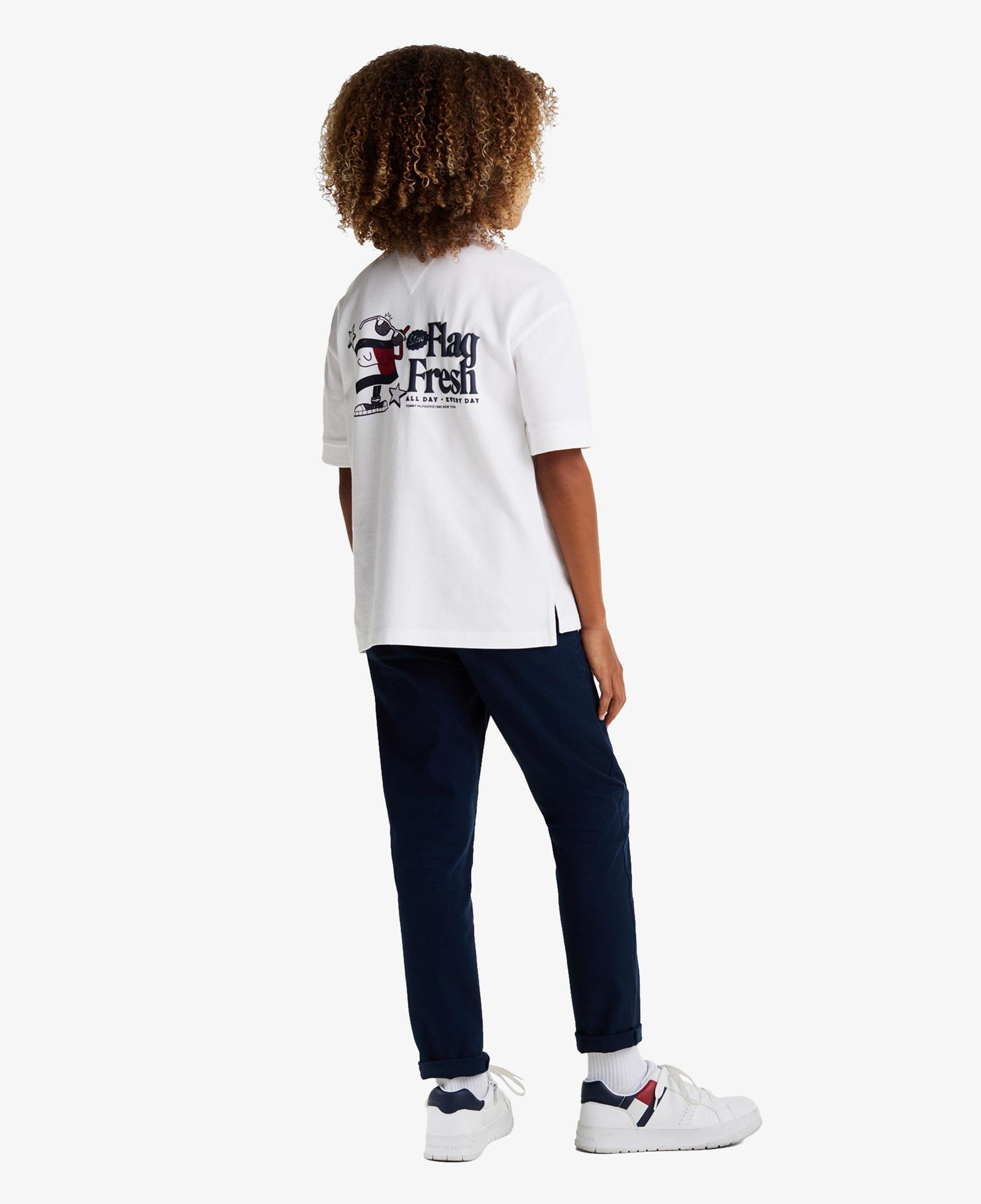 Tommy Jeans Flag Fresh Çocuk Beyaz Polo