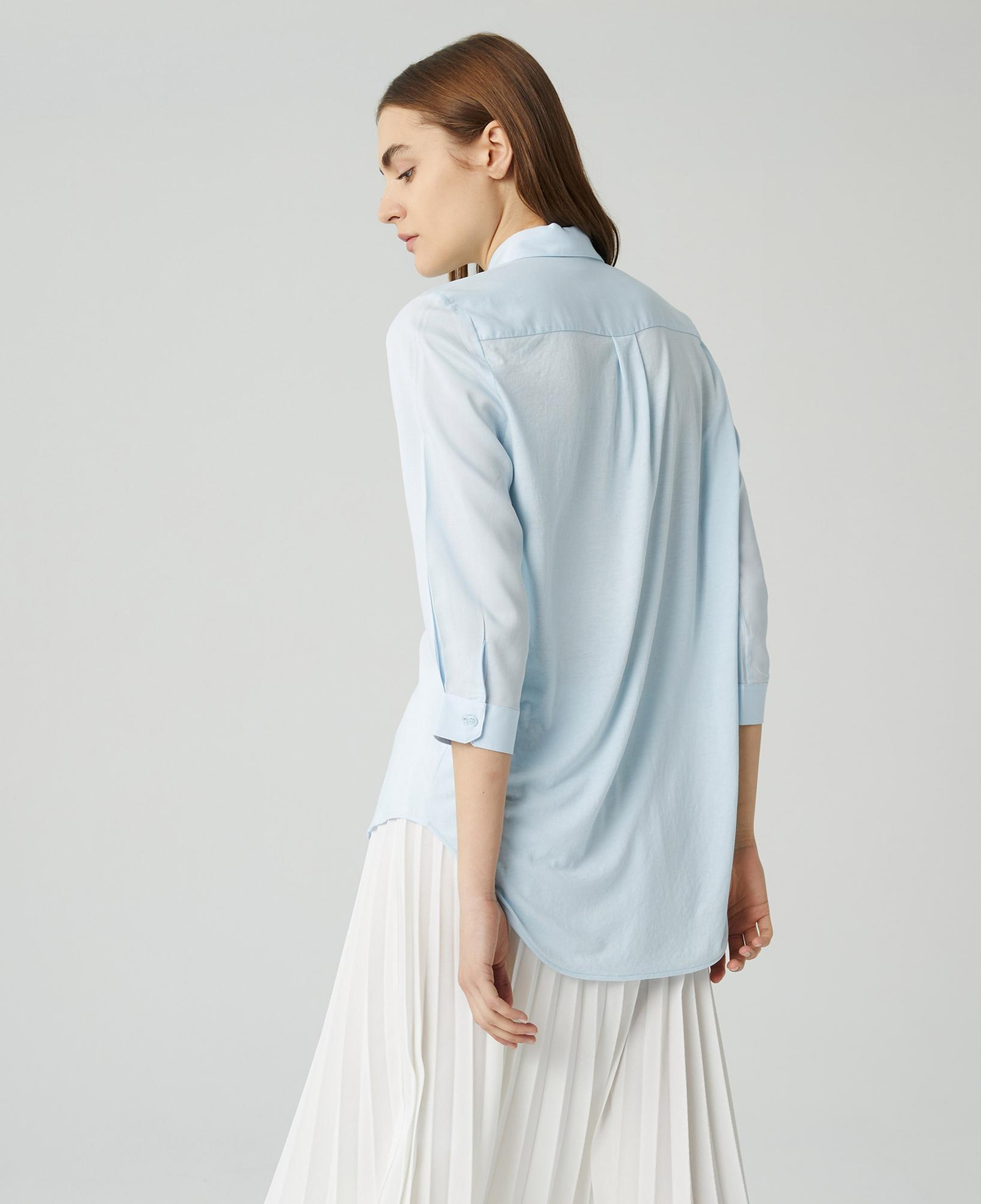 Lacoste Kadın Regular Fit Yarım Kol Açık Mavi Gömlek