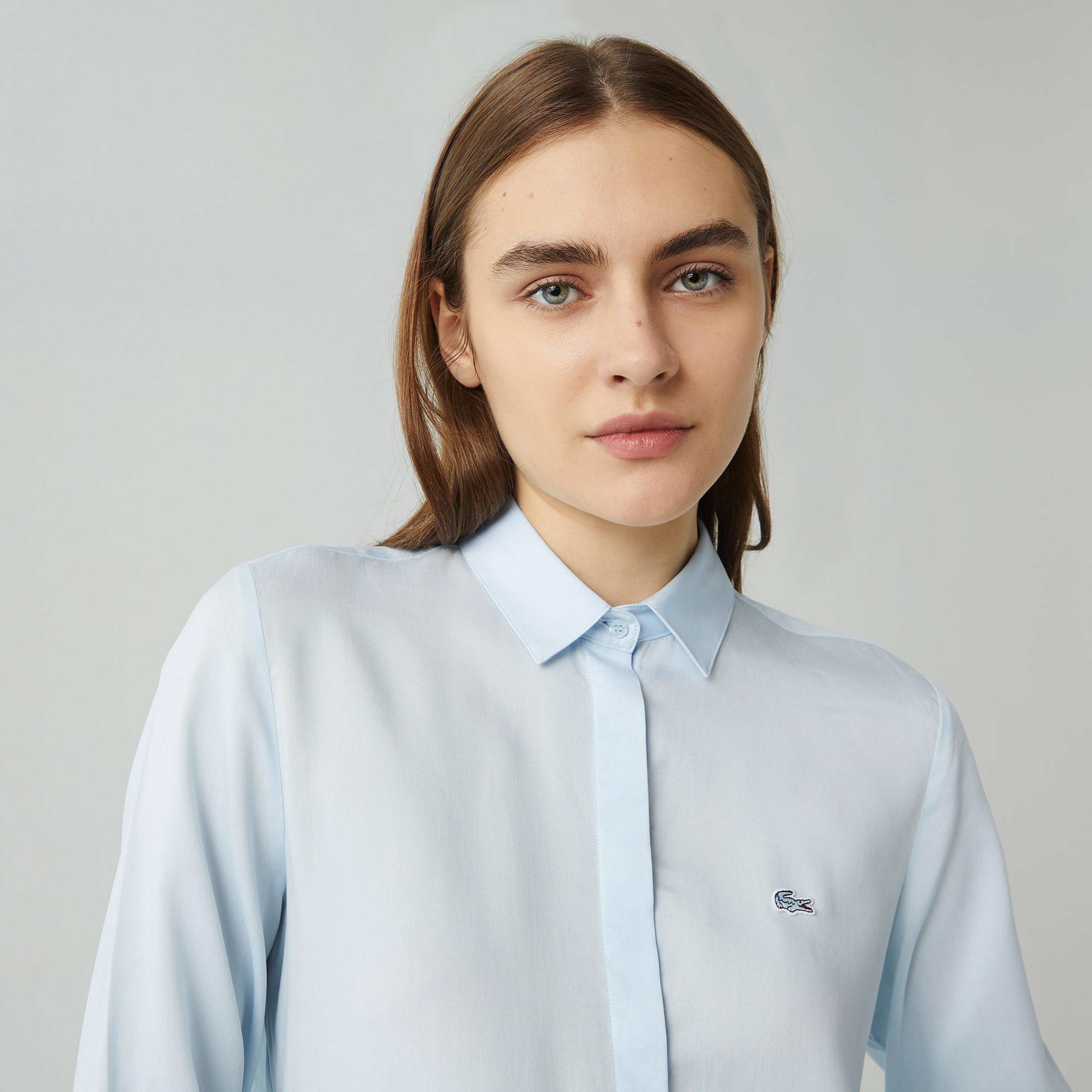 Lacoste Kadın Regular Fit Yarım Kol Açık Mavi Gömlek
