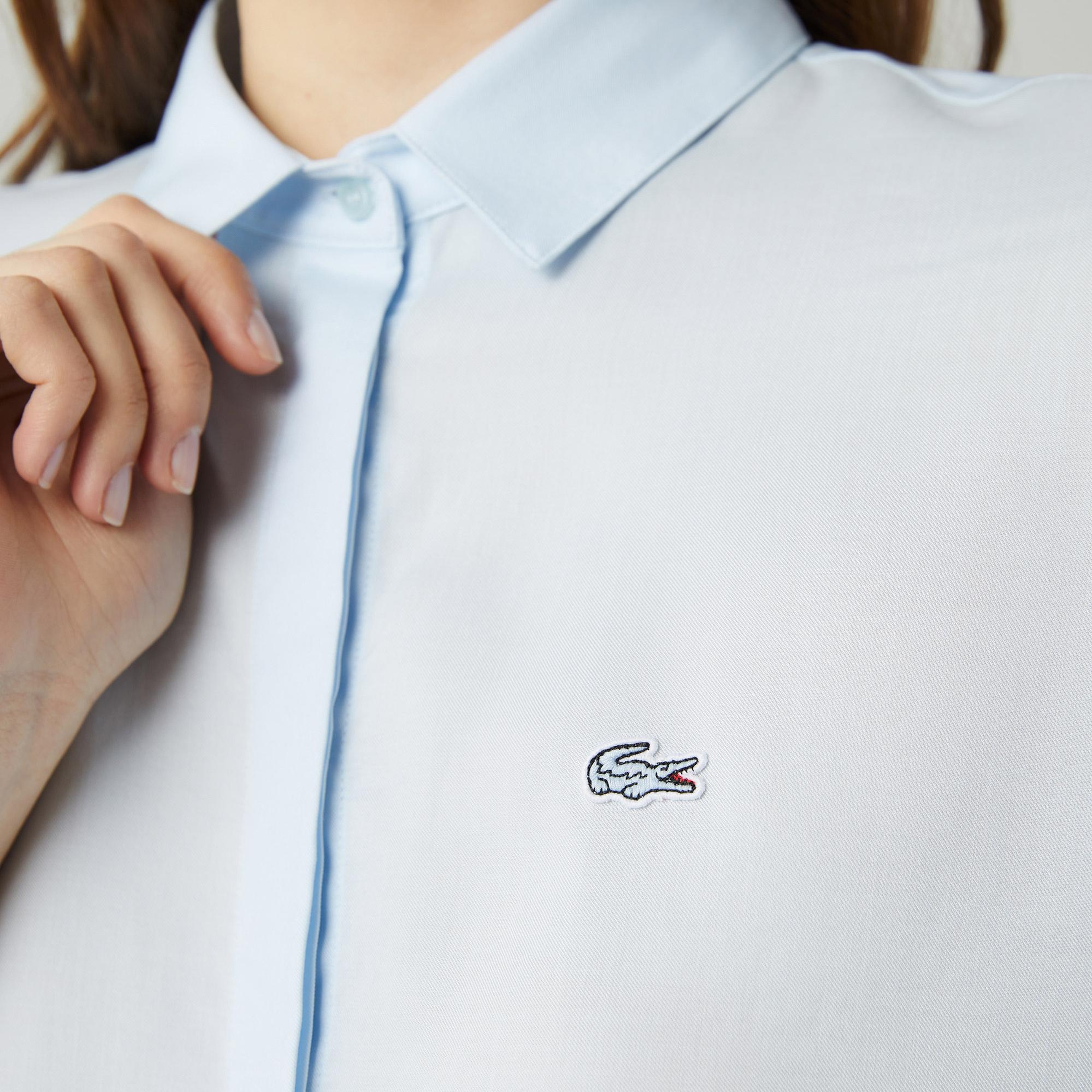 Lacoste Kadın Regular Fit Yarım Kol Açık Mavi Gömlek