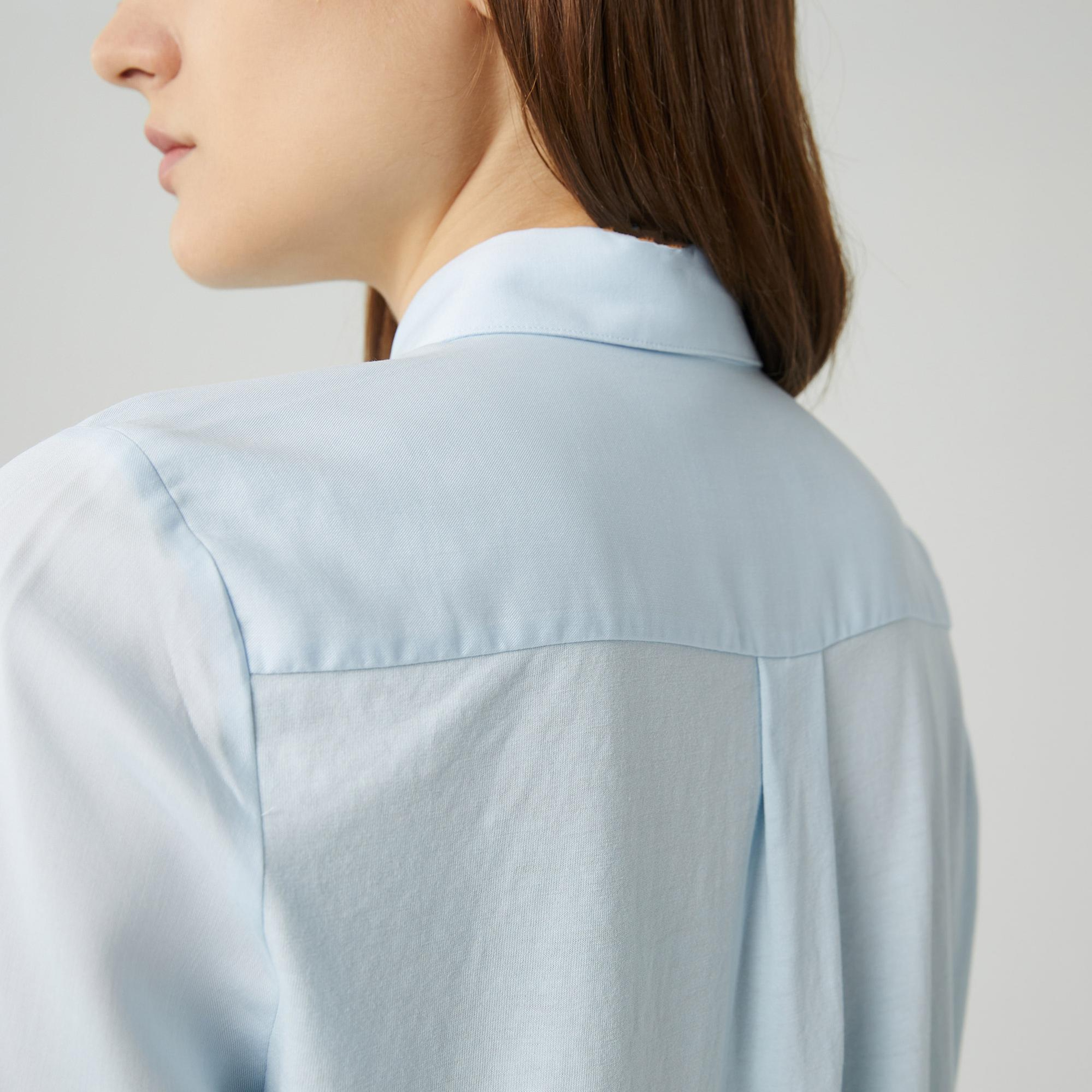 Lacoste Kadın Regular Fit Yarım Kol Açık Mavi Gömlek