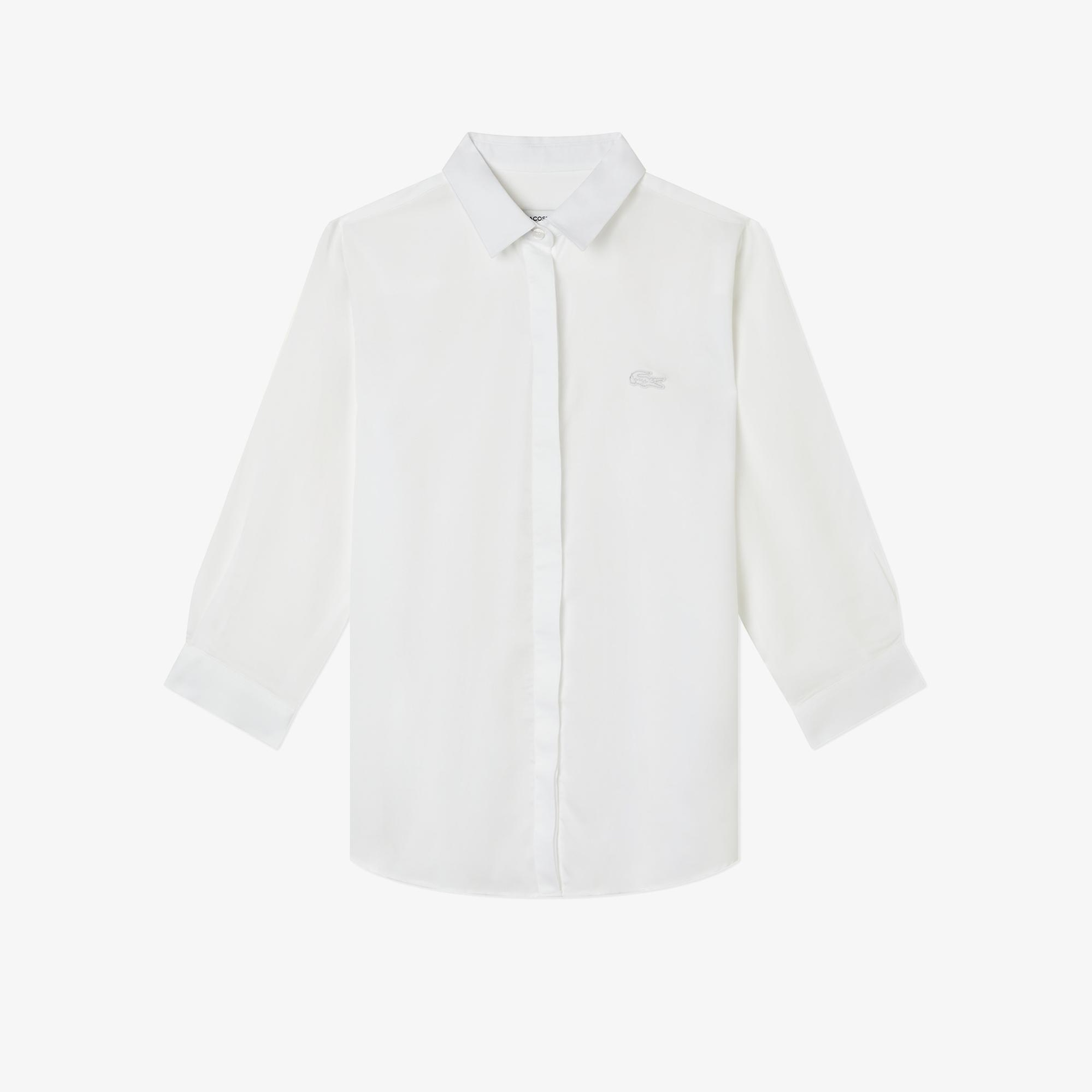 Lacoste Kadın Relaxed Fit Beyaz Gömlek