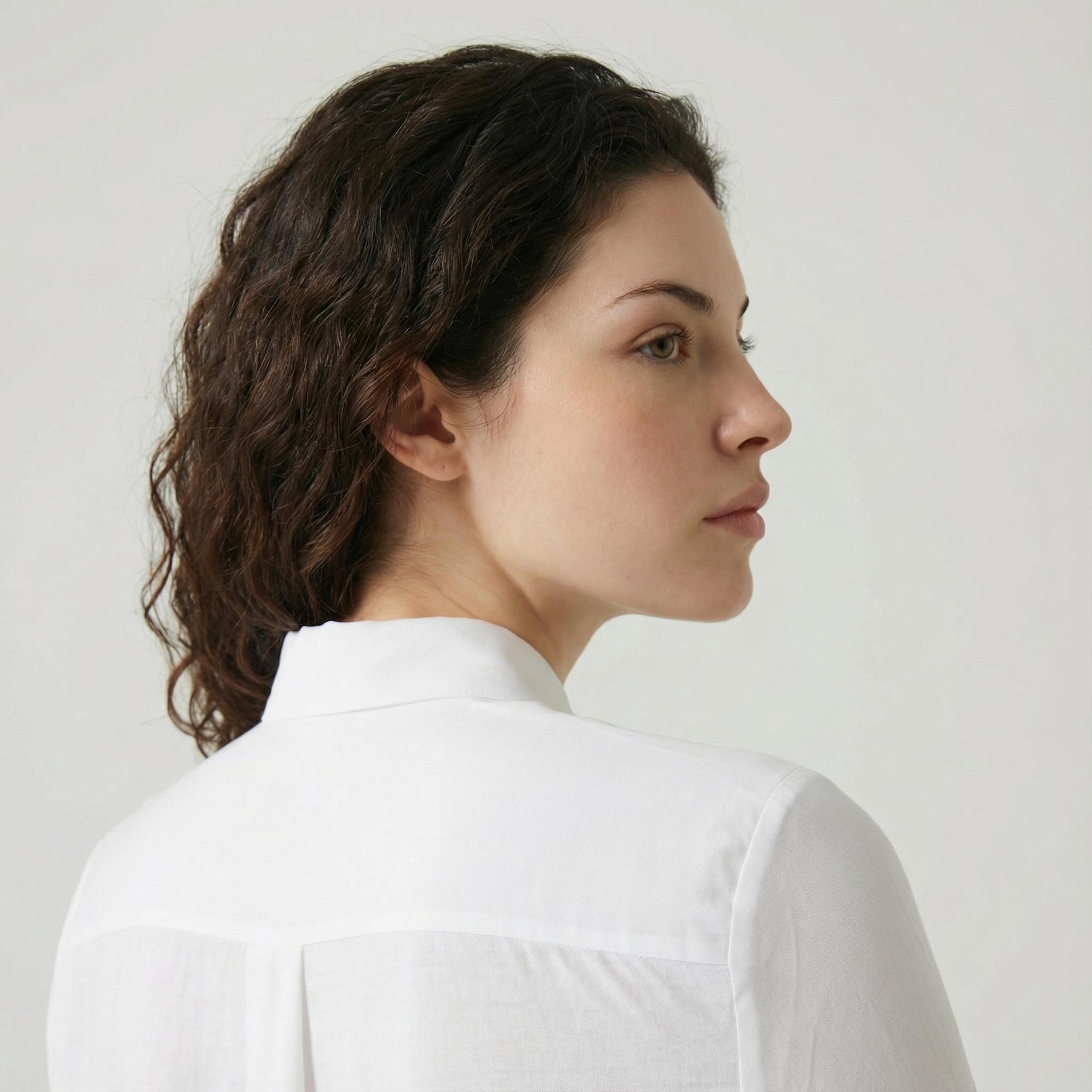 Lacoste Kadın Relaxed Fit Beyaz Gömlek