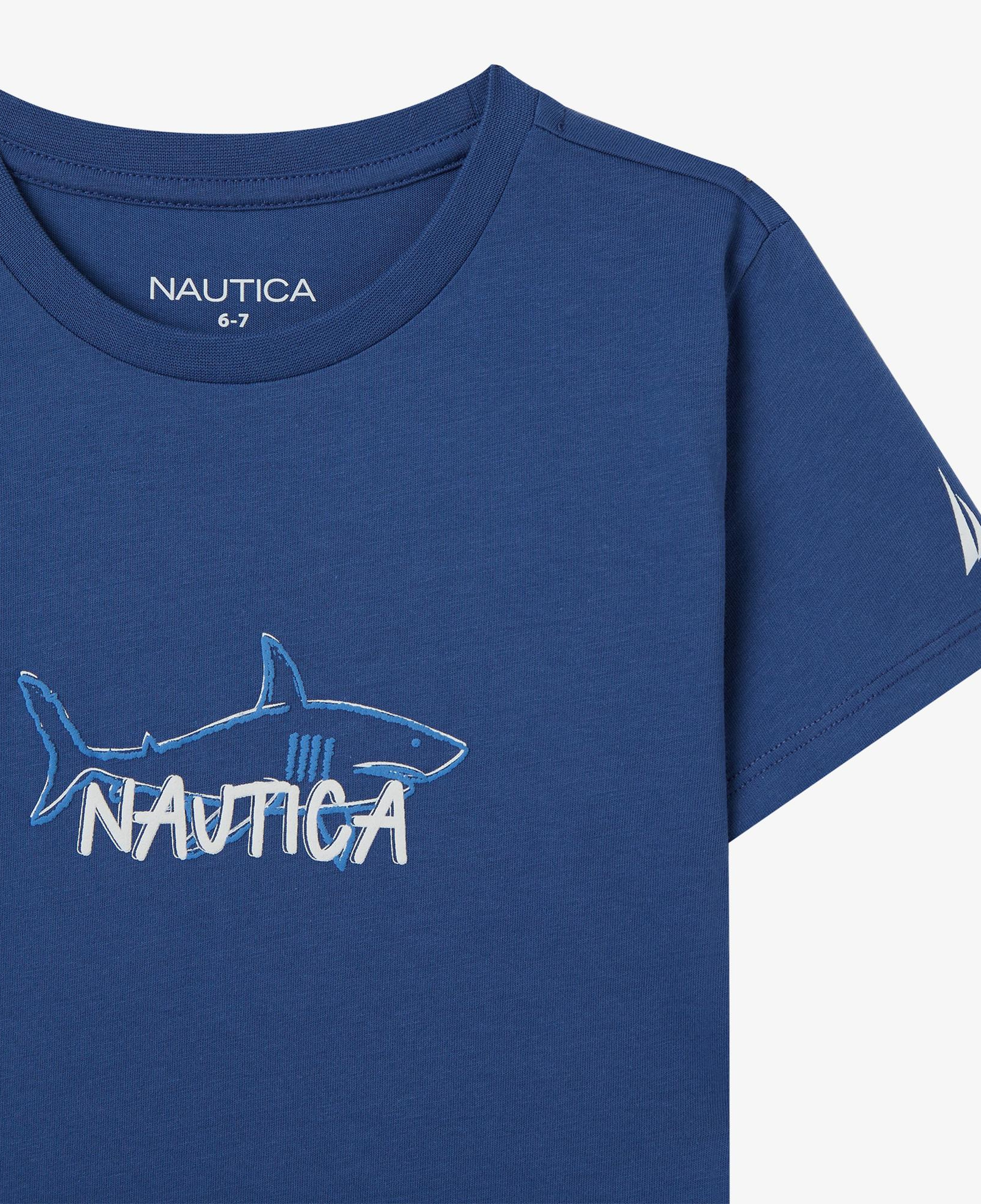 Nautica Erkek Çocuk Mavi Regular Fit Baskılı T-Shirt