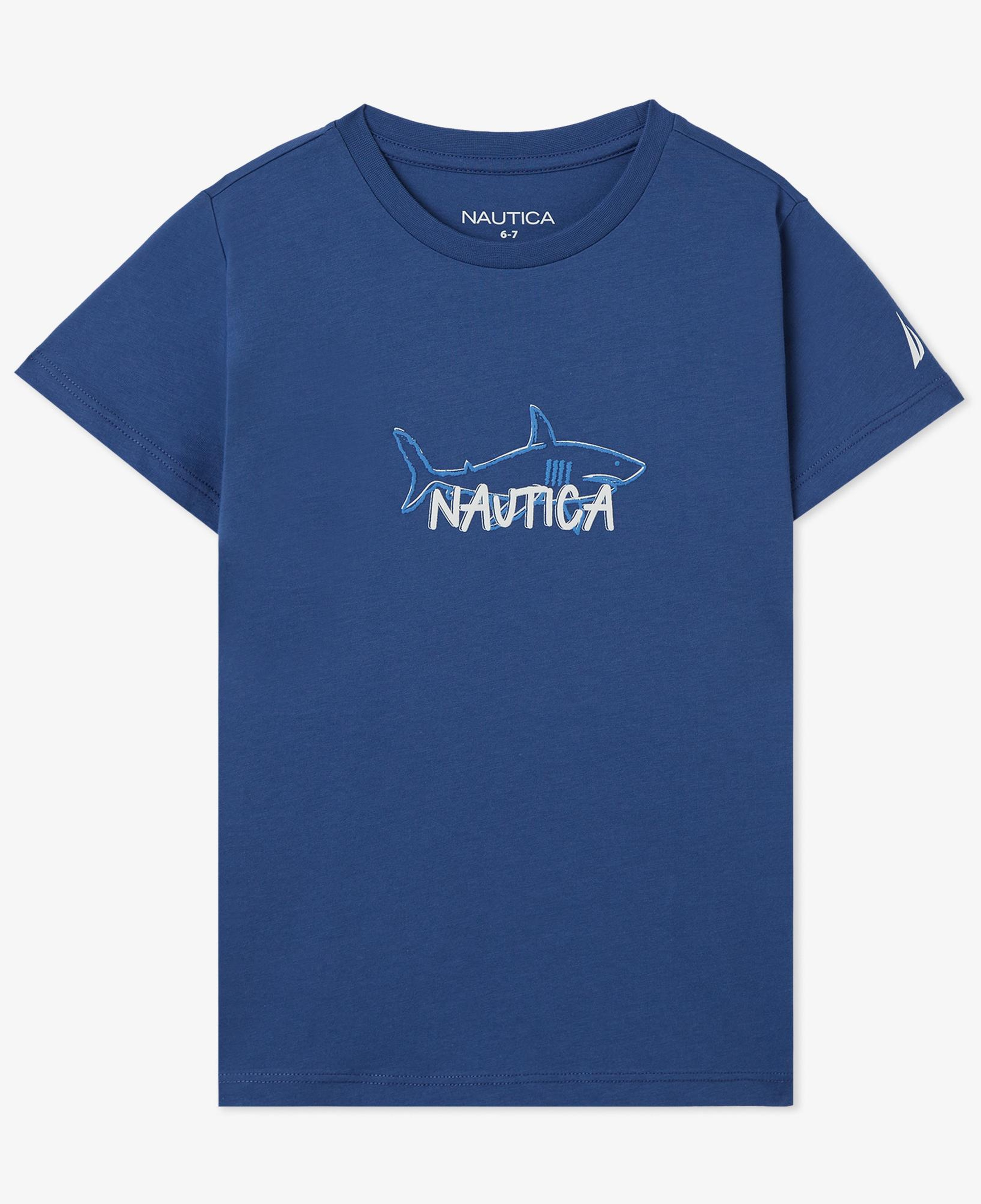 Nautica Erkek Çocuk Mavi Regular Fit Baskılı T-Shirt