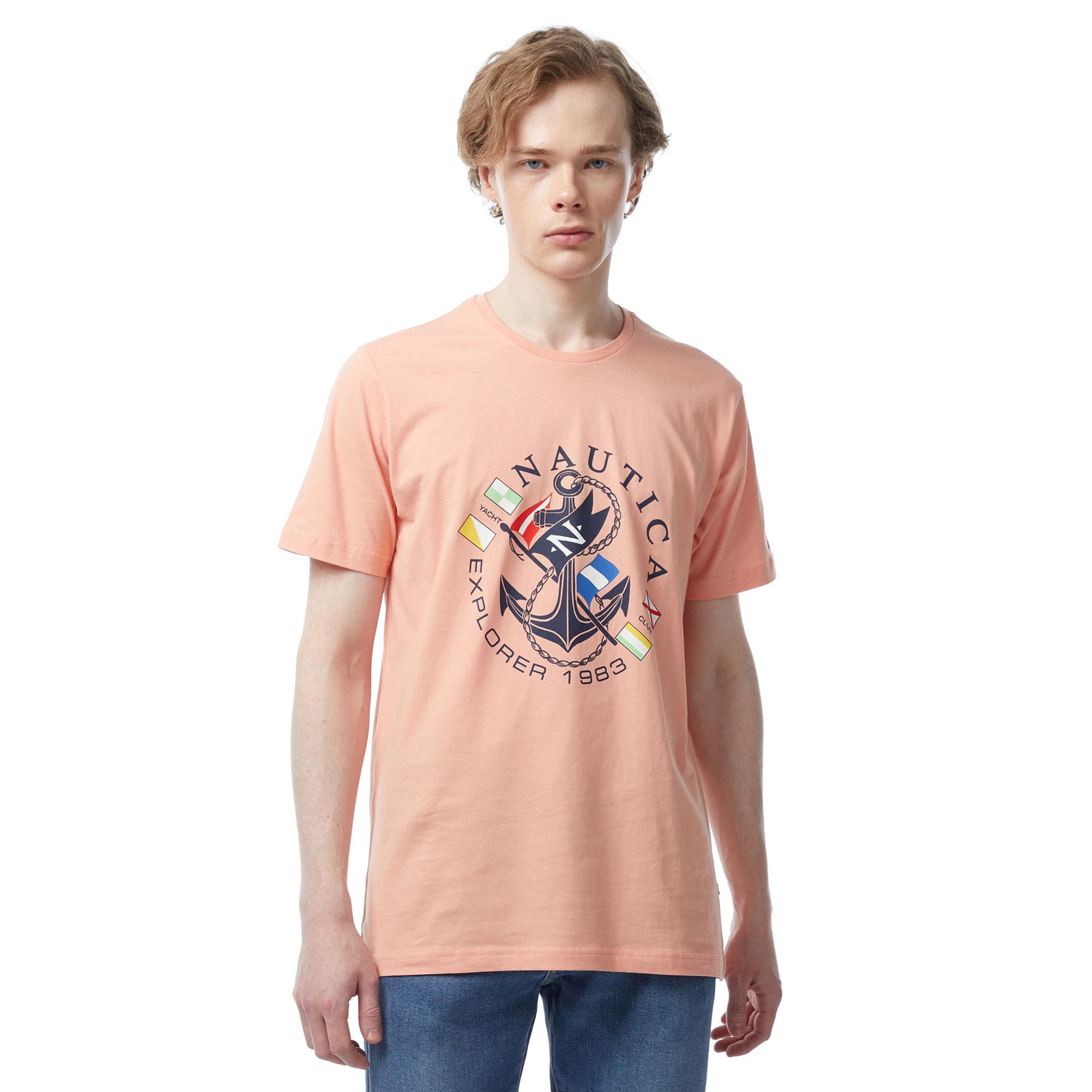 Nautica Erkek Turuncu Standart Fit T-Shirt