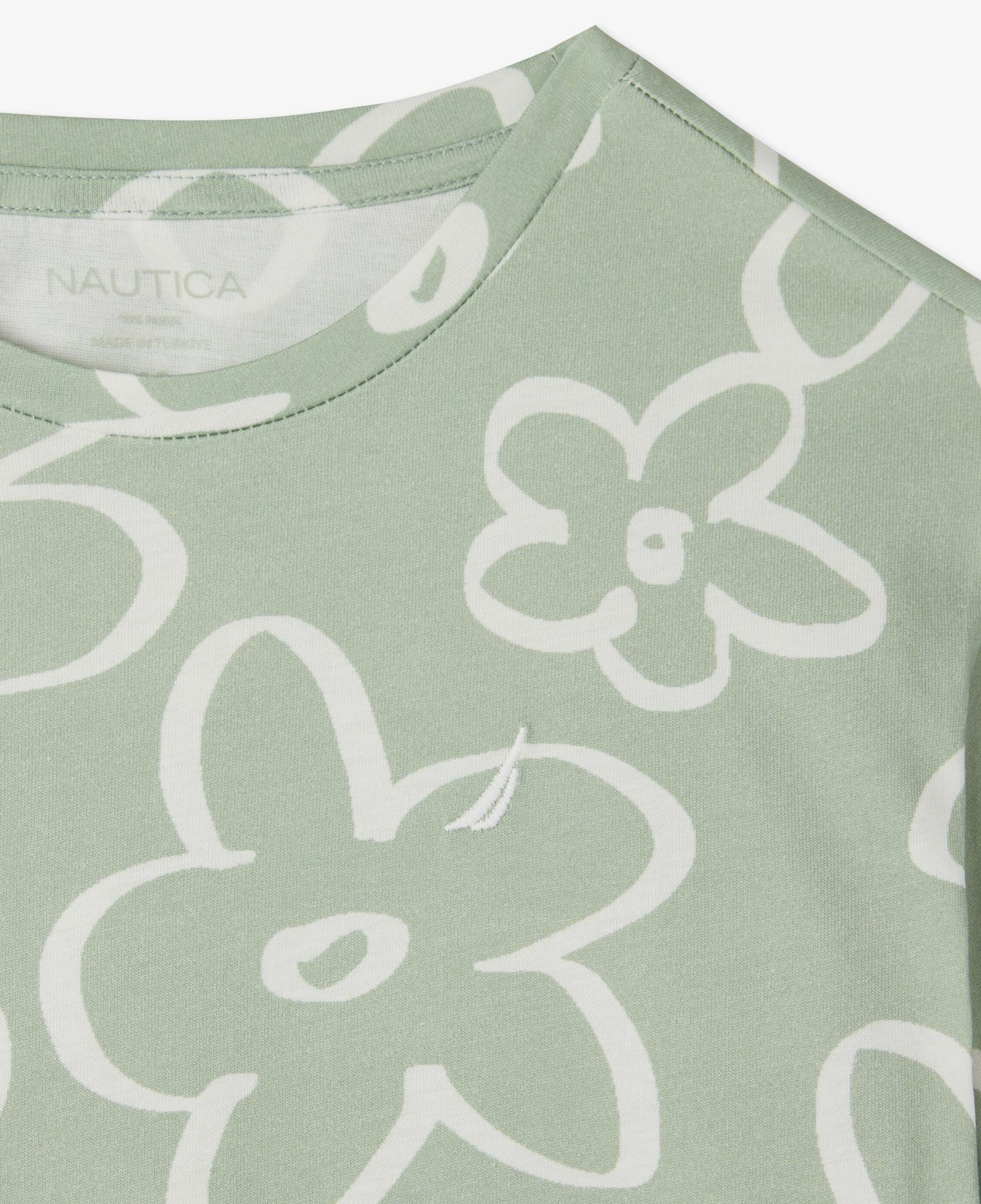 Nautica Kız Çocuk Yeşil Regular Fit Baskılı T-Shirt