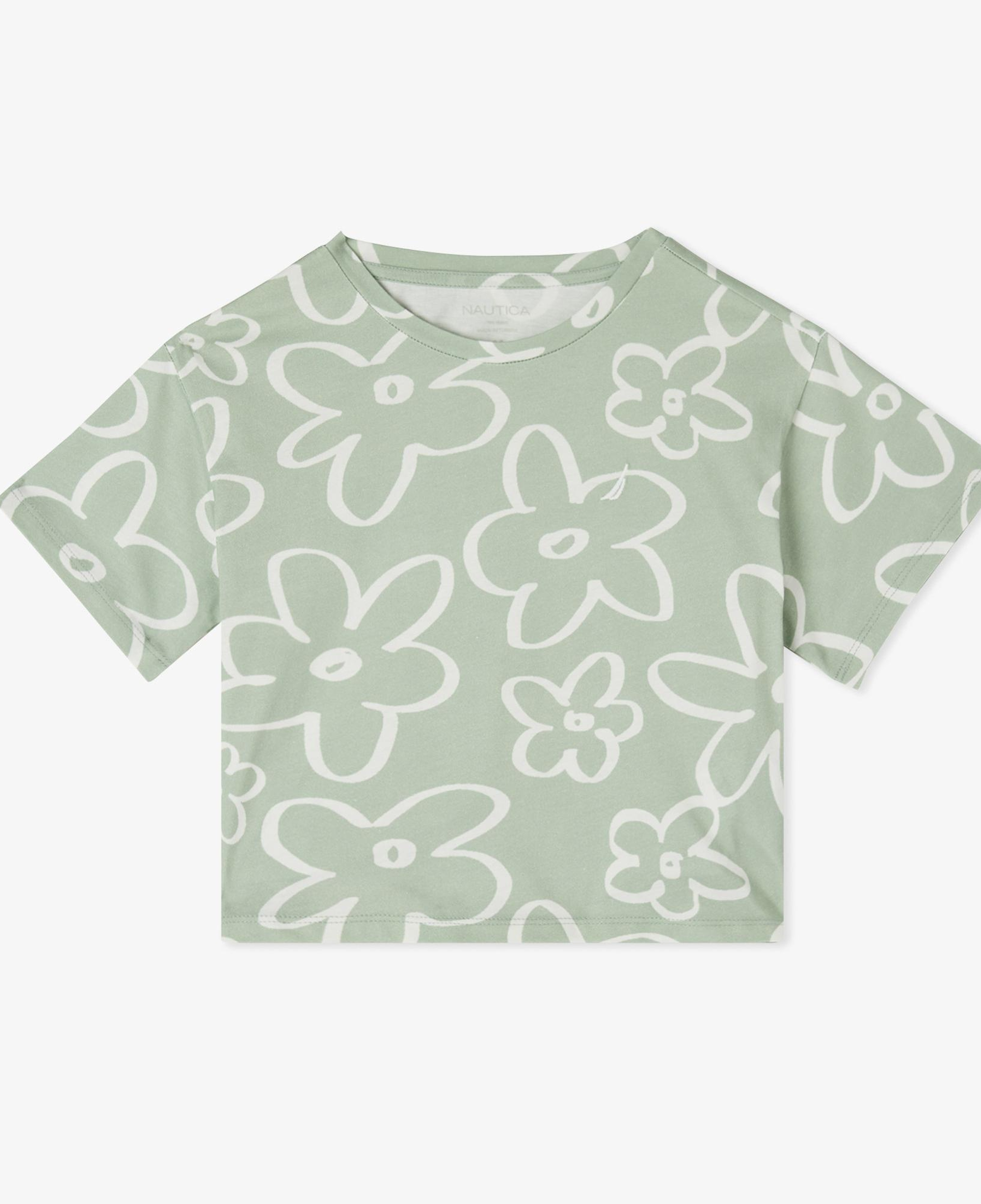 Nautica Kız Çocuk Yeşil Regular Fit Baskılı T-Shirt