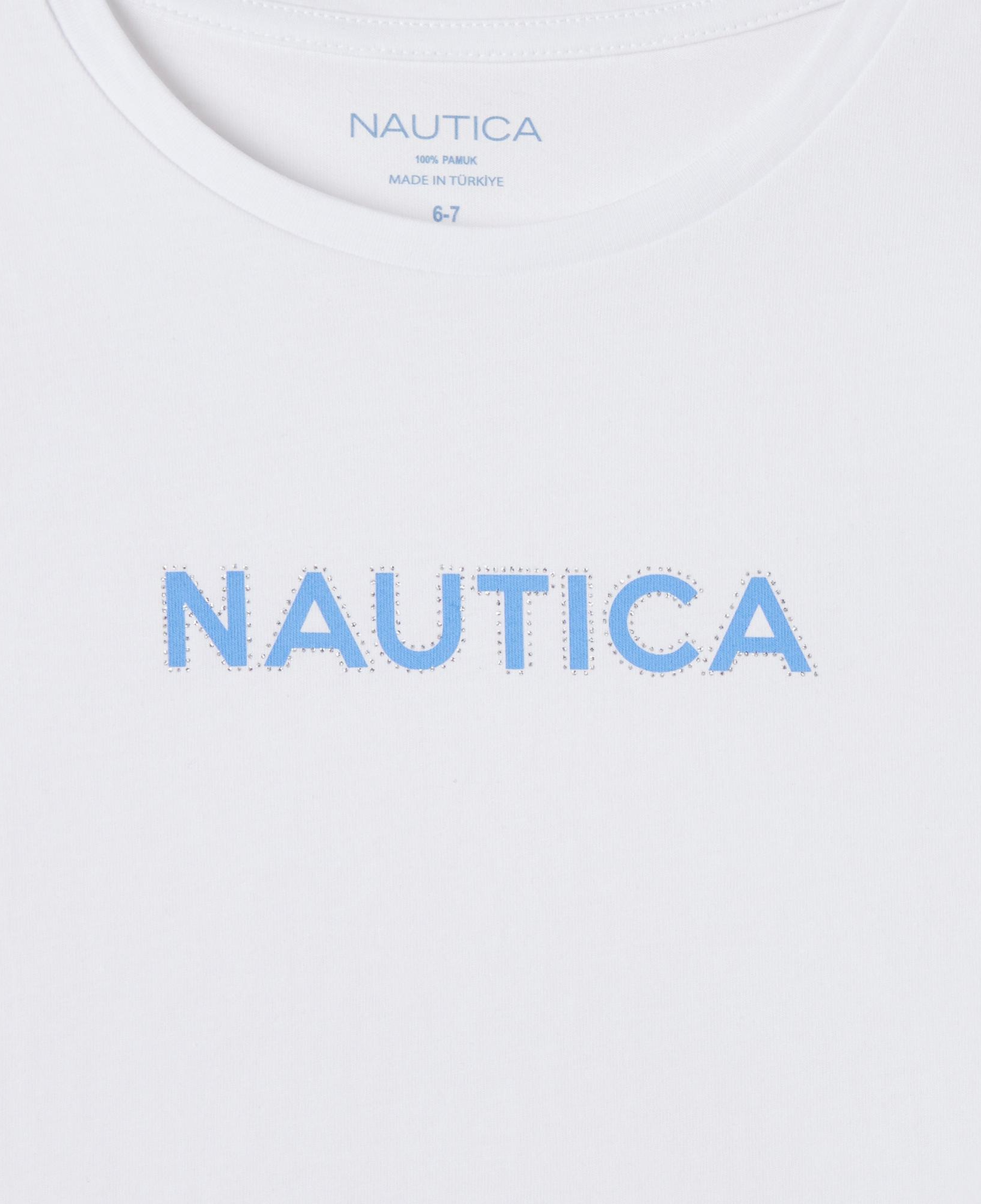 Nautica Kız Çocuk Beyaz Regular Fit Baskılı T-Shirt