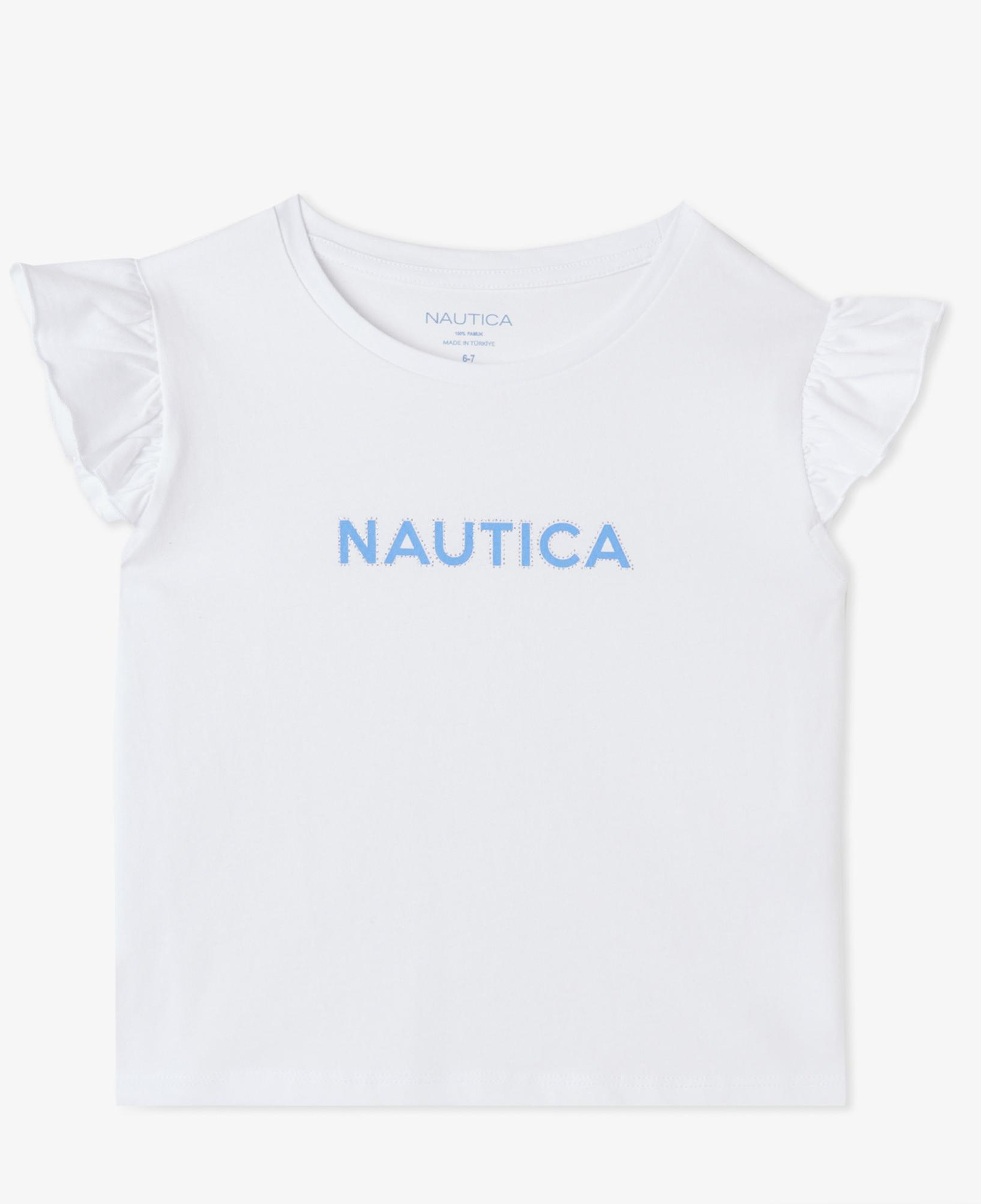 Nautica Kız Çocuk Beyaz Regular Fit Baskılı T-Shirt