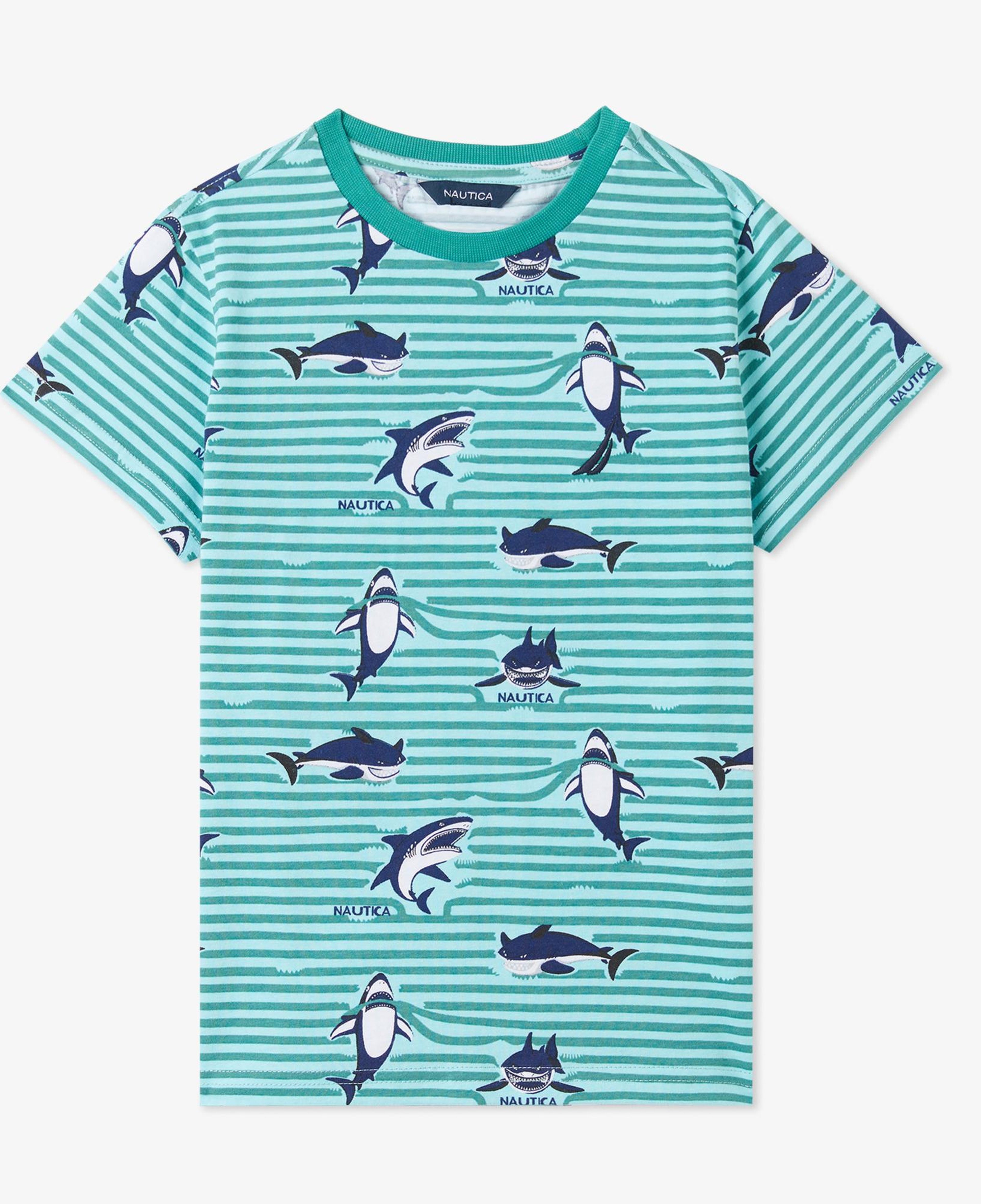 Nautica Erkek Çocuk Yeşil Regular Fit Baskılı T-Shirt