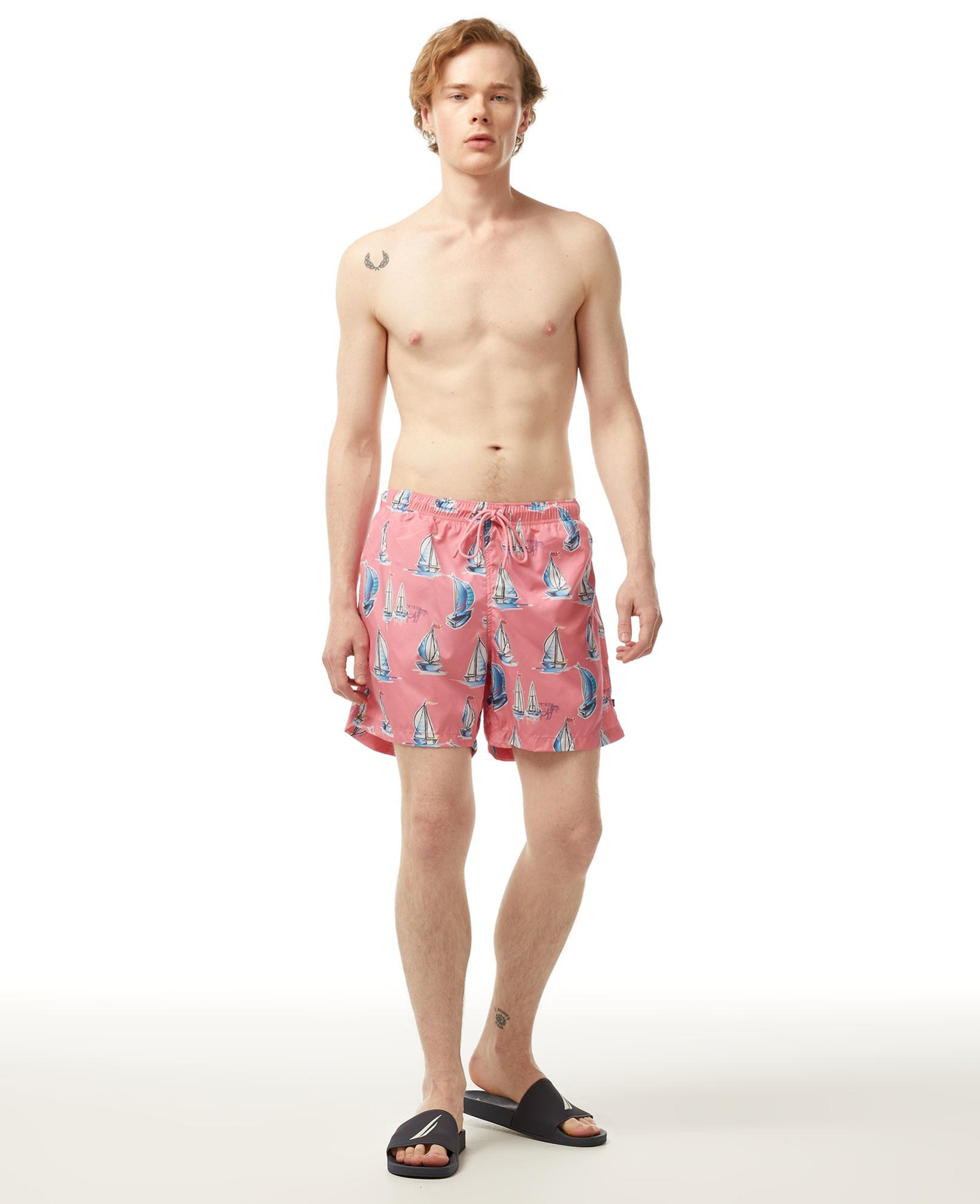 Nautica Erkek Pembe Standart Fit Deniz Şortu