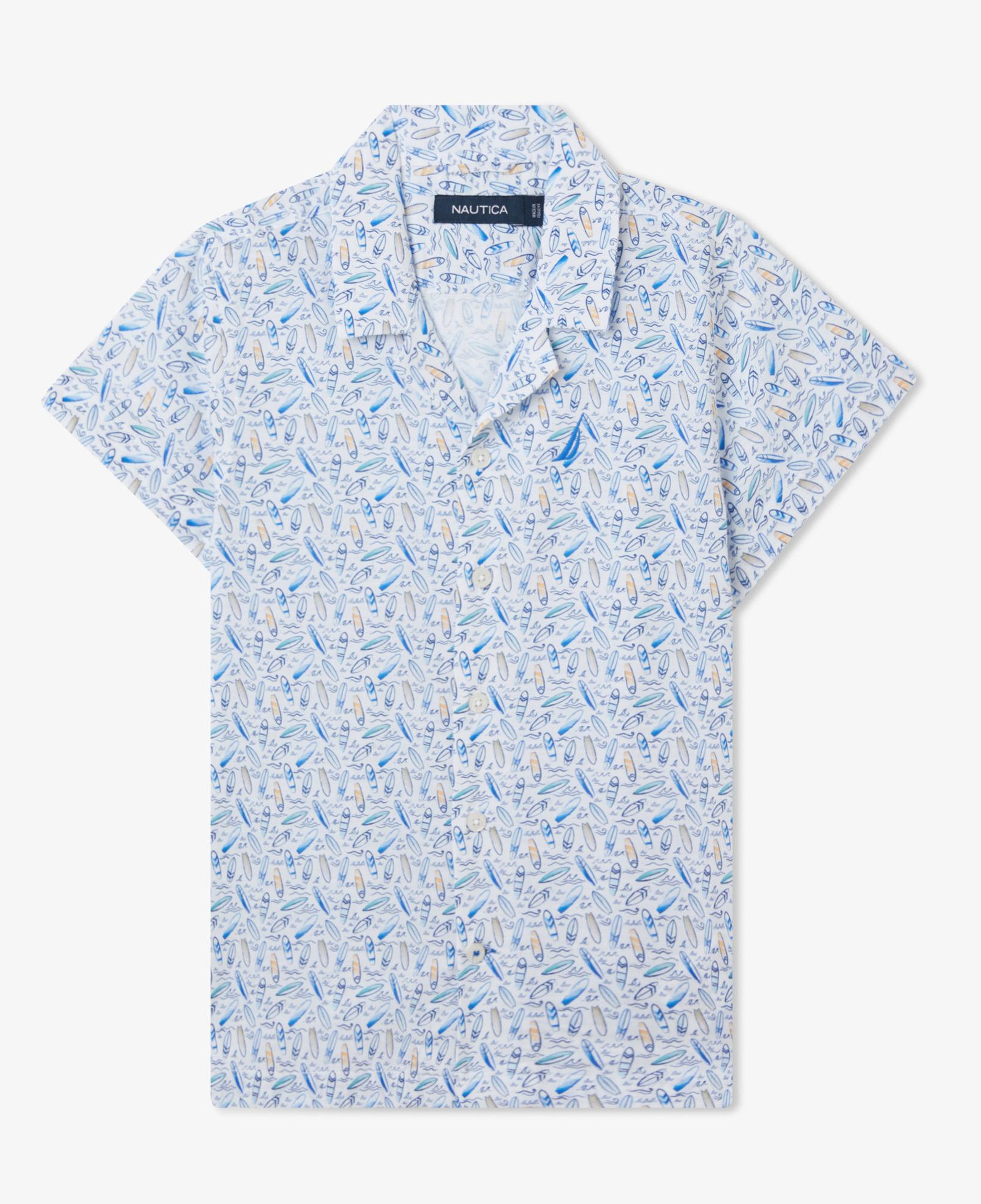 Nautica Erkek Çocuk Mavi Classic Fit Baskılı Gömlek