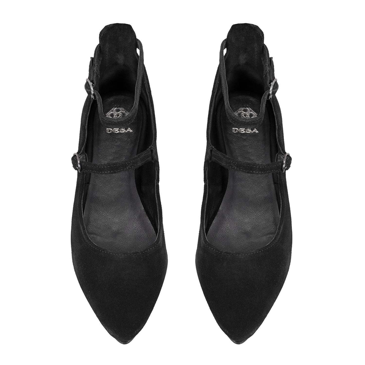 Kadın Siyah Mary Jane Deri Babet