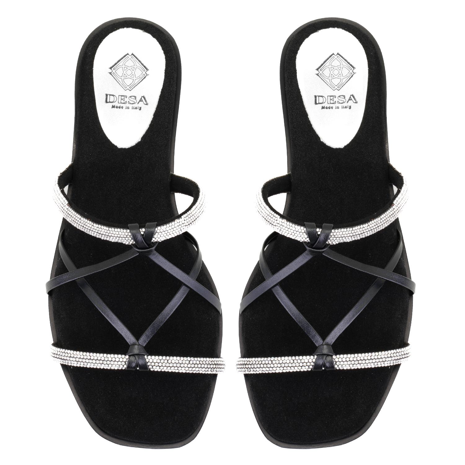 Kadın Siyah Parlak Taşlı Terlik