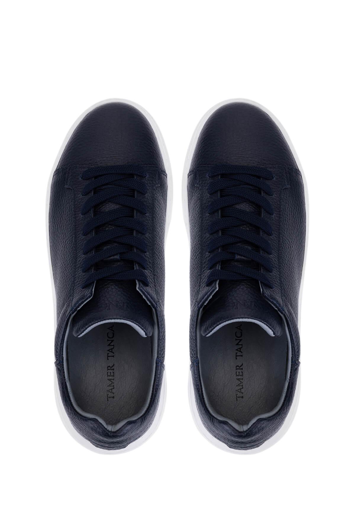 Tamer Tanca Erkek Hakiki Deri Lacivert Sneakers & Spor Ayakkabı