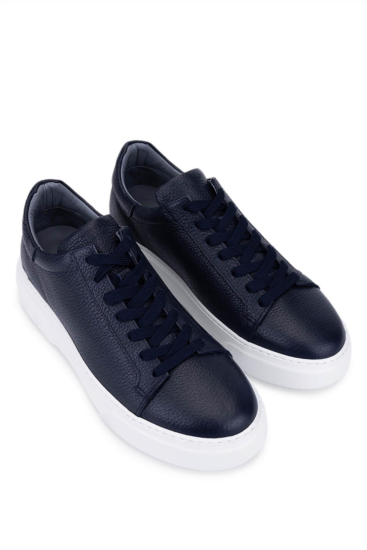 Tamer Tanca Erkek Hakiki Deri Lacivert Sneakers & Spor Ayakkabı