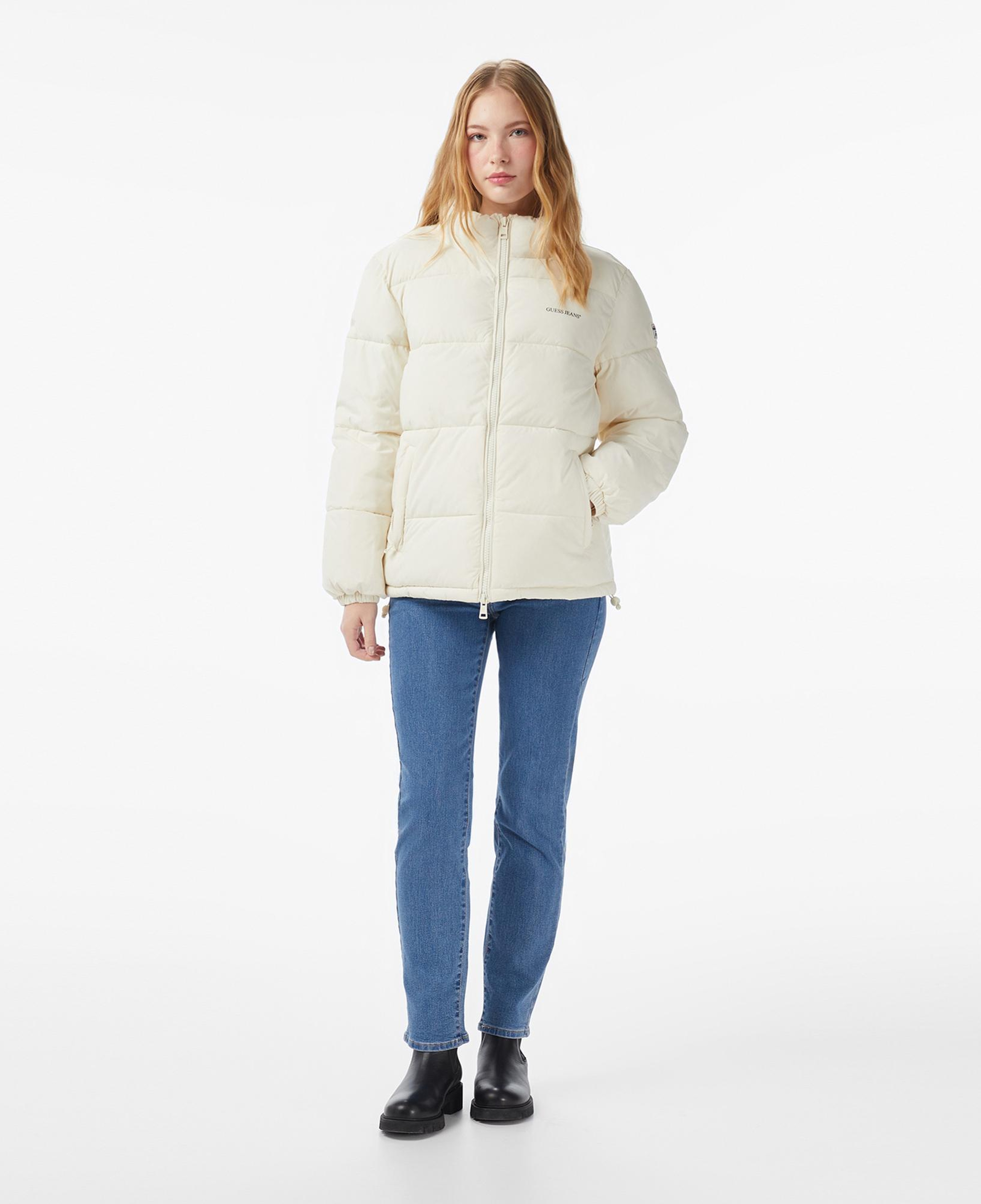 Guess Lenght Puffer Kadın Krem Mont