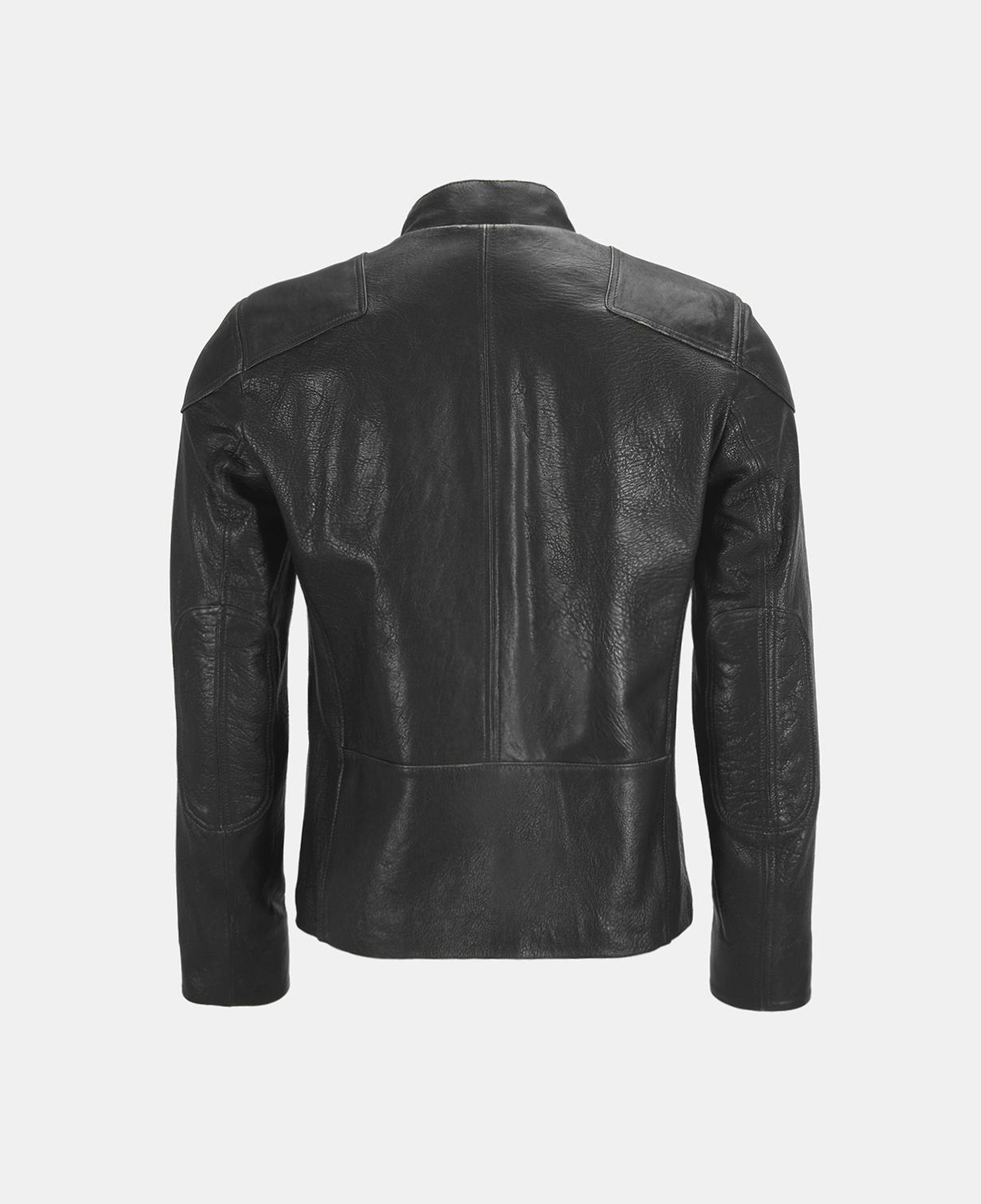 Erkek Siyah Eskitme Deri Mont