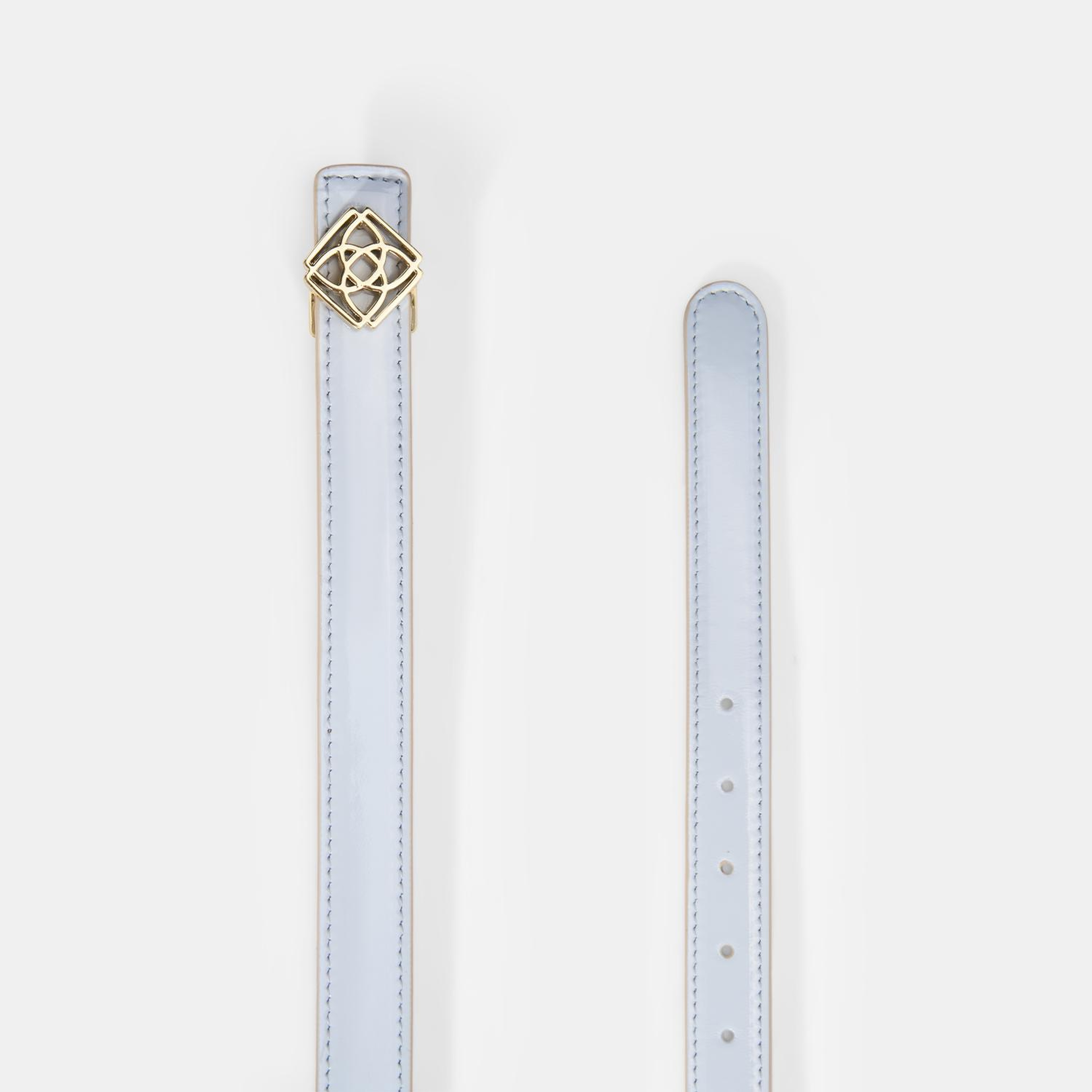 Kadın Mavi / Pudra Çift Taraflı Rugan Deri Kemer