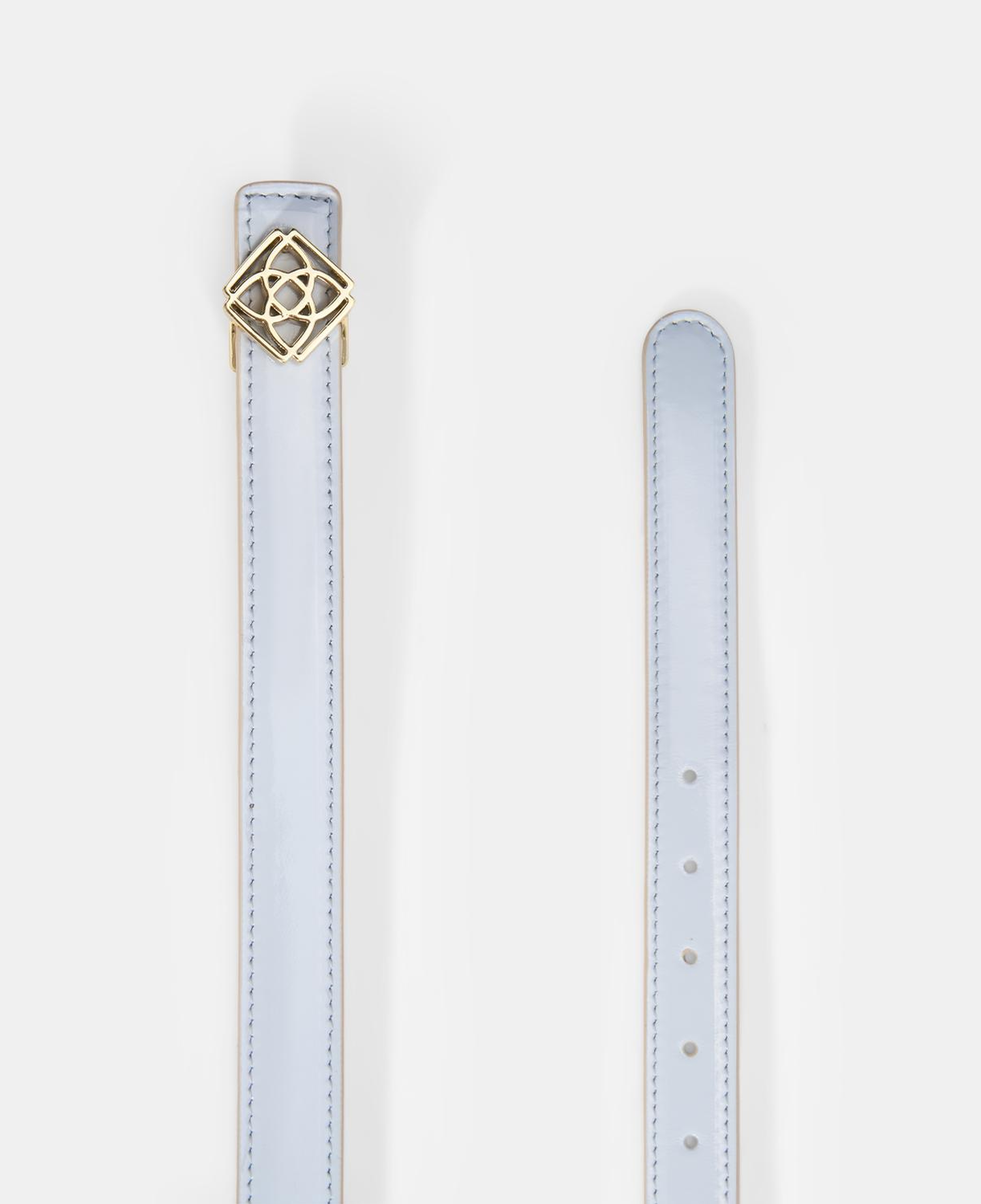 Kadın Mavi / Pudra Çift Taraflı Rugan Deri Kemer