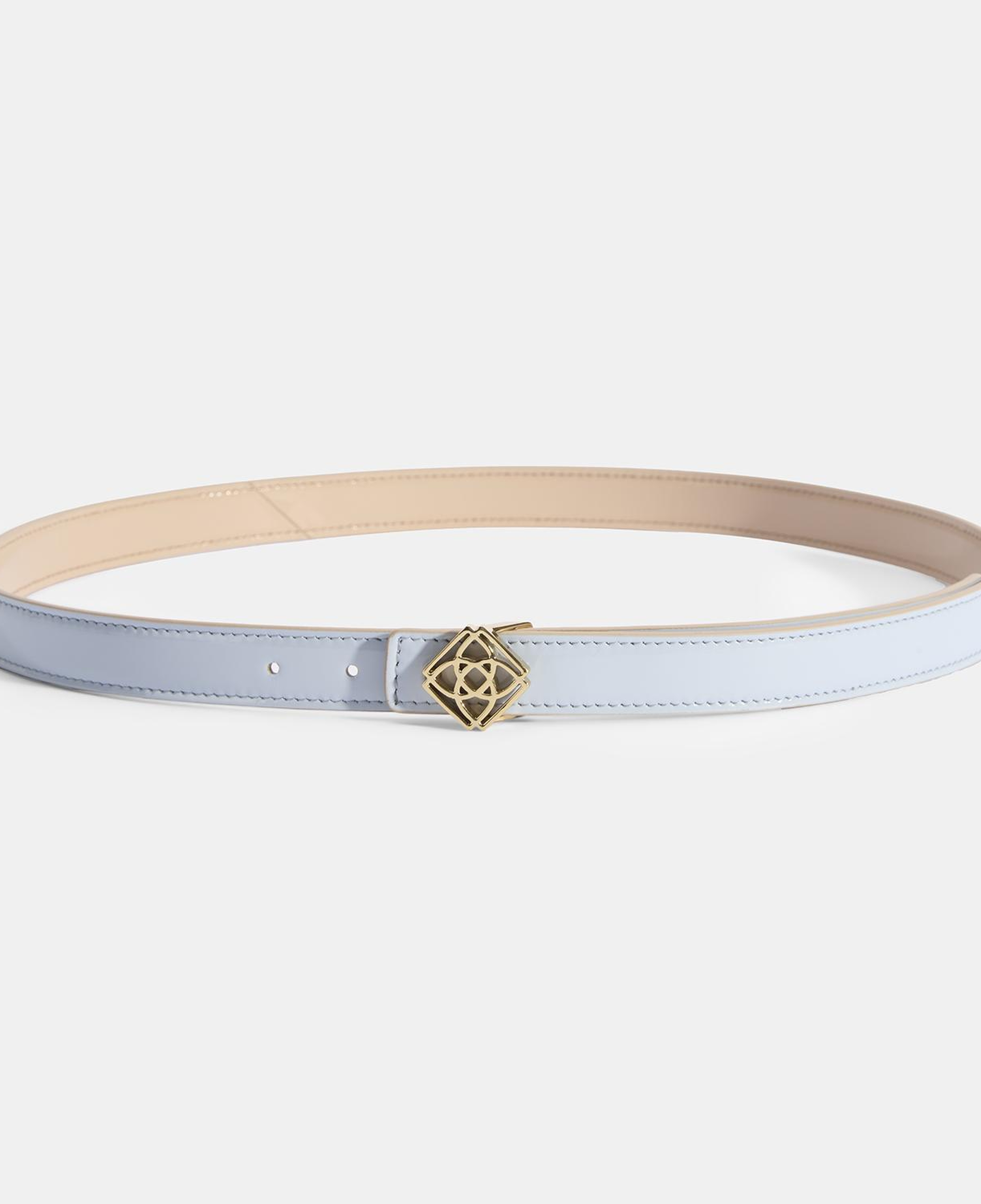 Kadın Mavi / Pudra Çift Taraflı Rugan Deri Kemer