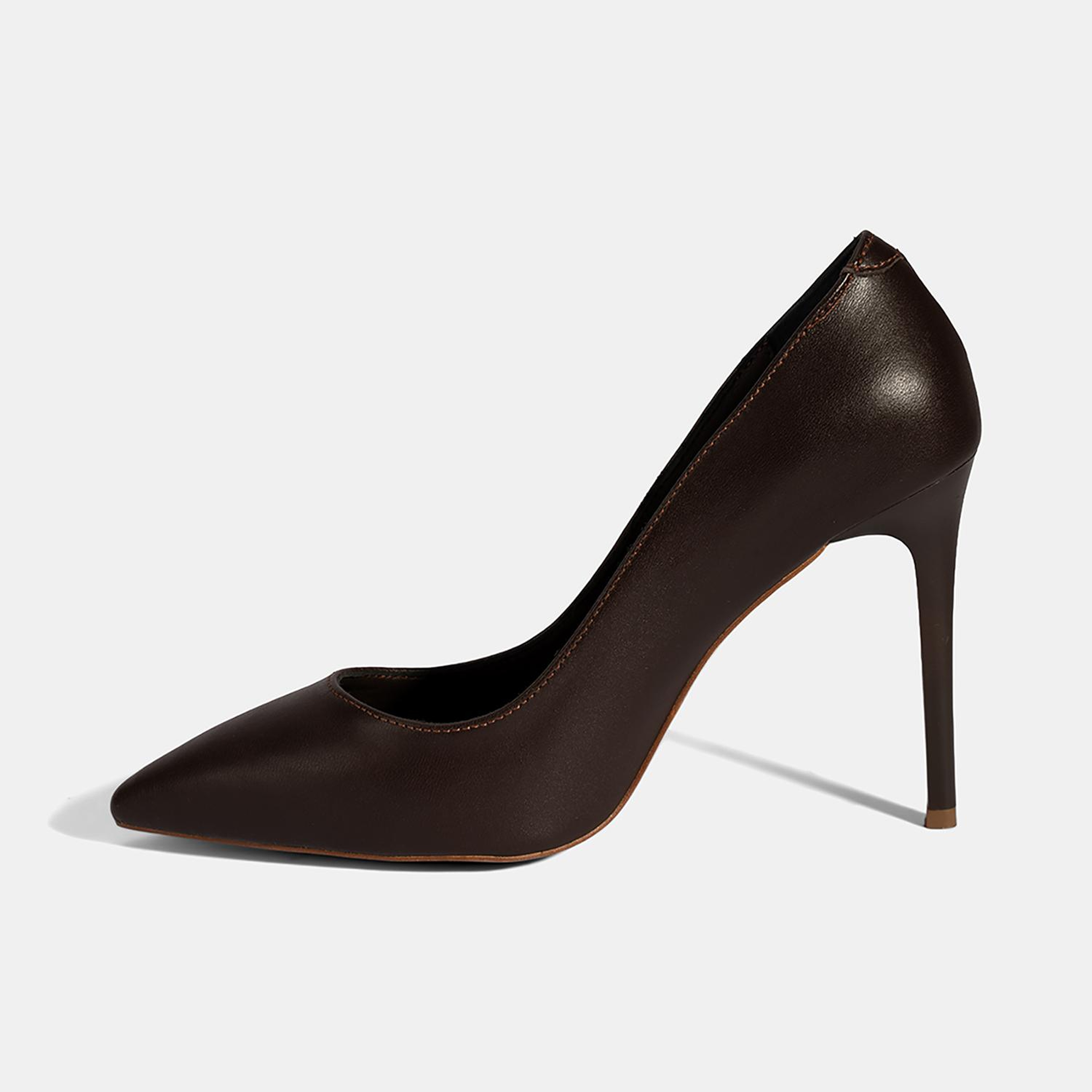 Kadın Kahve Deri Stiletto