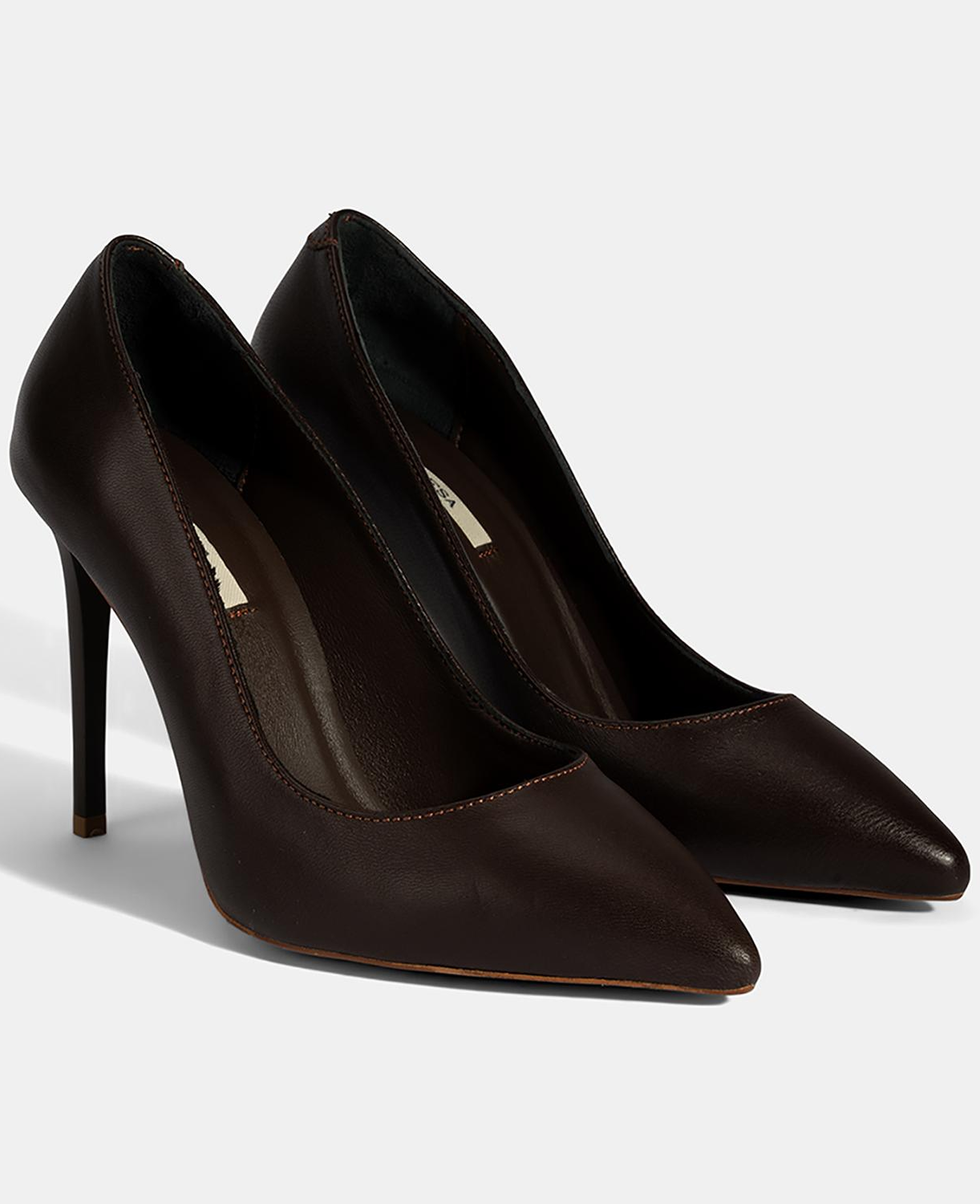 Kadın Kahve Deri Stiletto